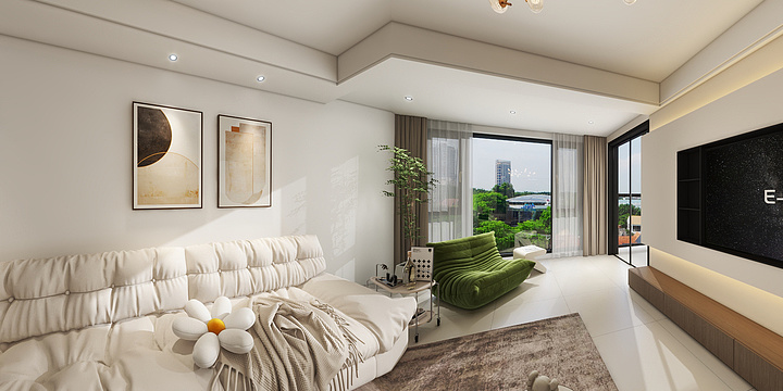 空间-表现-桂林奶油风-Z-装修设计方案