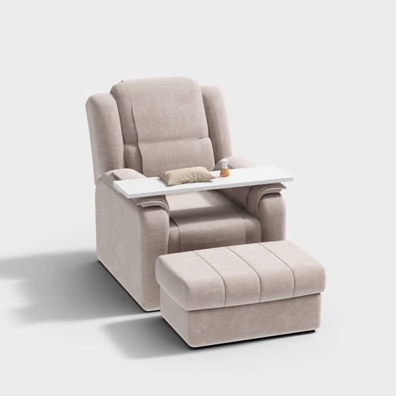 Brown Nail Salon Manicure Sofa 3D Model