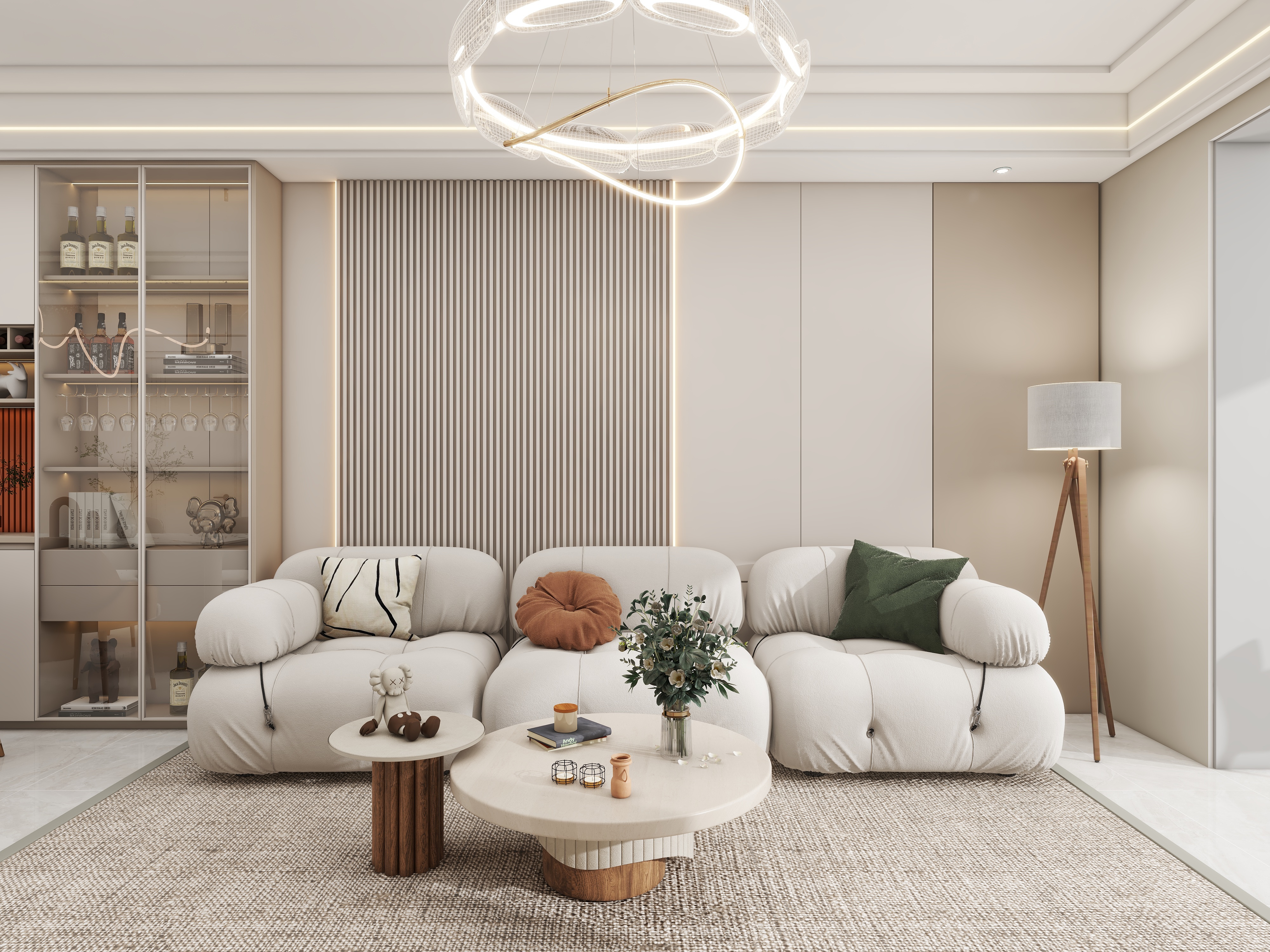 壹诺设计工作室-112㎡3室-奶油风装修效果图