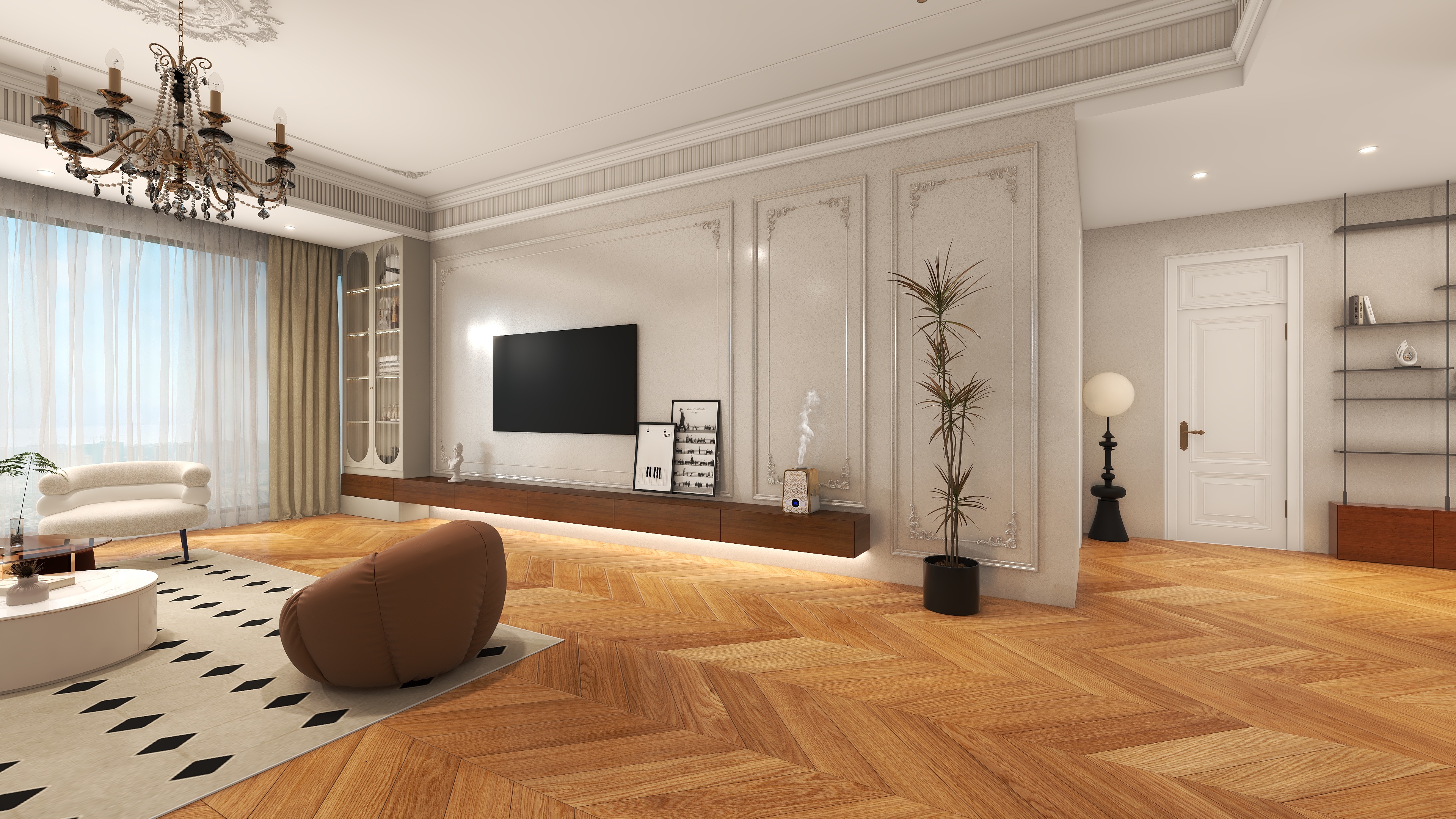 设计师陈玉玺-197㎡3室装修效果图