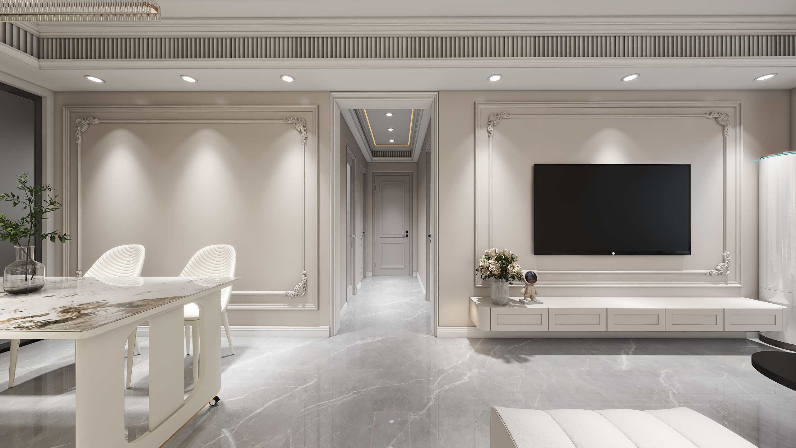 一佳全屋定制丶-奥园法式奶油风96㎡2室-装修设计方案