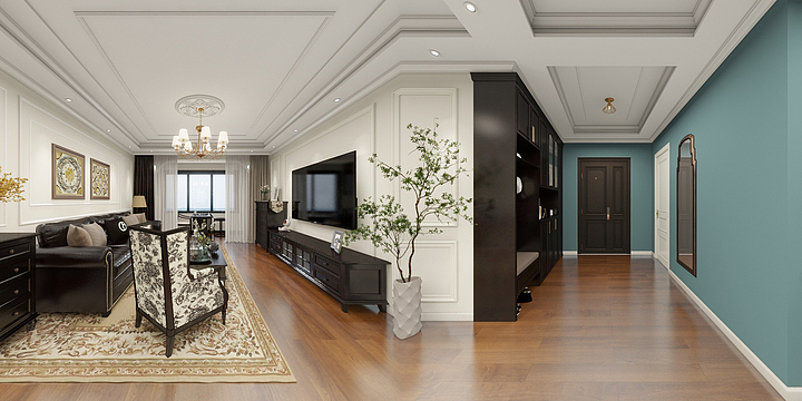 北京森浩装饰张雨-天津 武清香滨城14-903-美式-三稿-装修设计方案