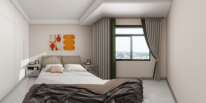 耿文倩-孔雀城H区东户现代简约-双眼皮吊顶-装修设计方案