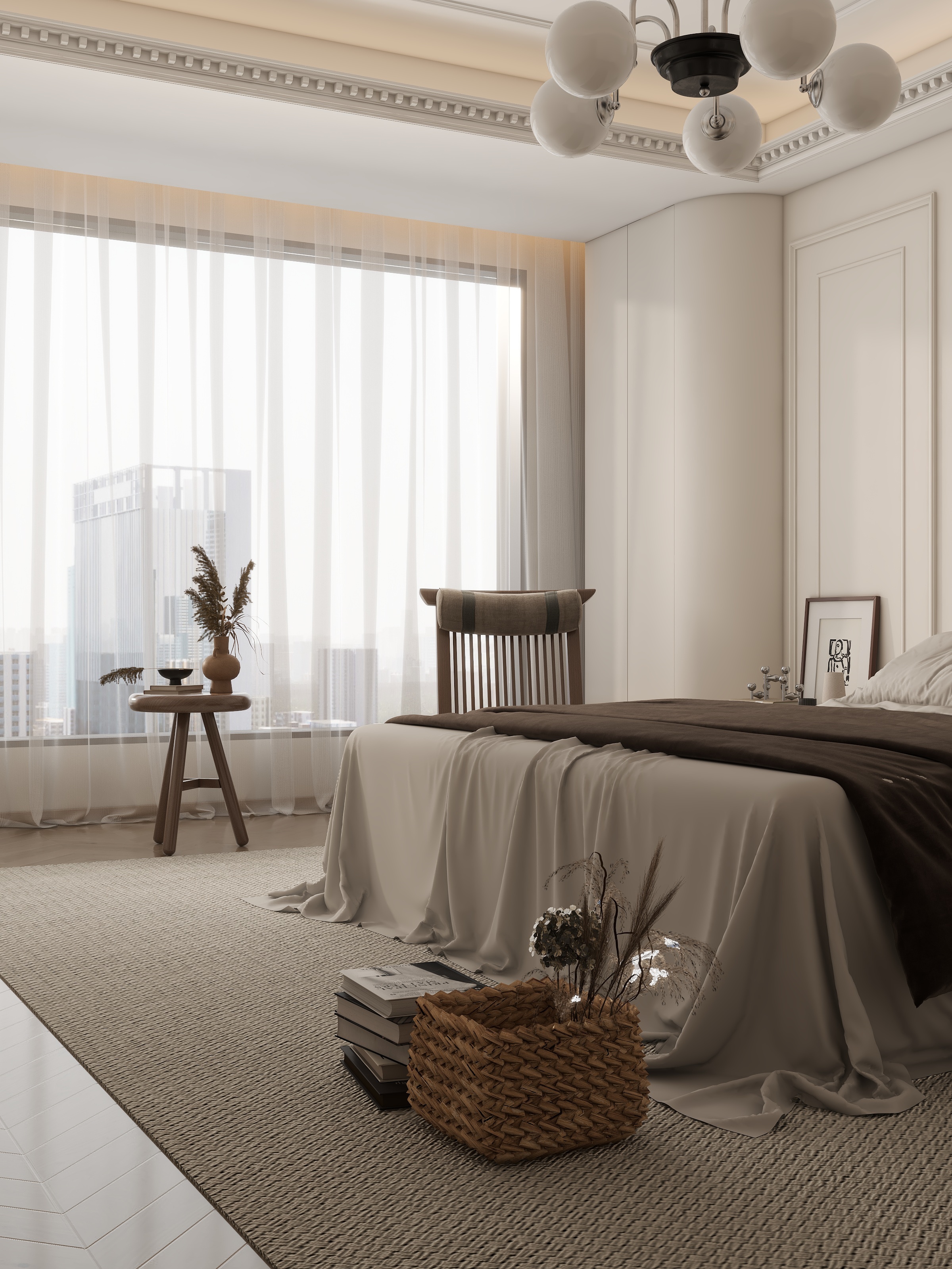 A-昭阳-法式原木卧室-装修设计方案