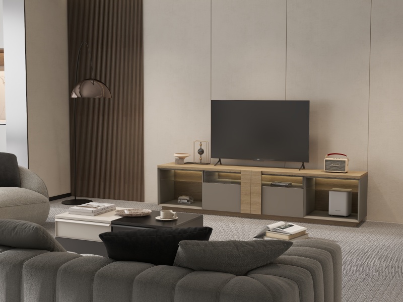 Contemporary Wood Tone Living Room Haven