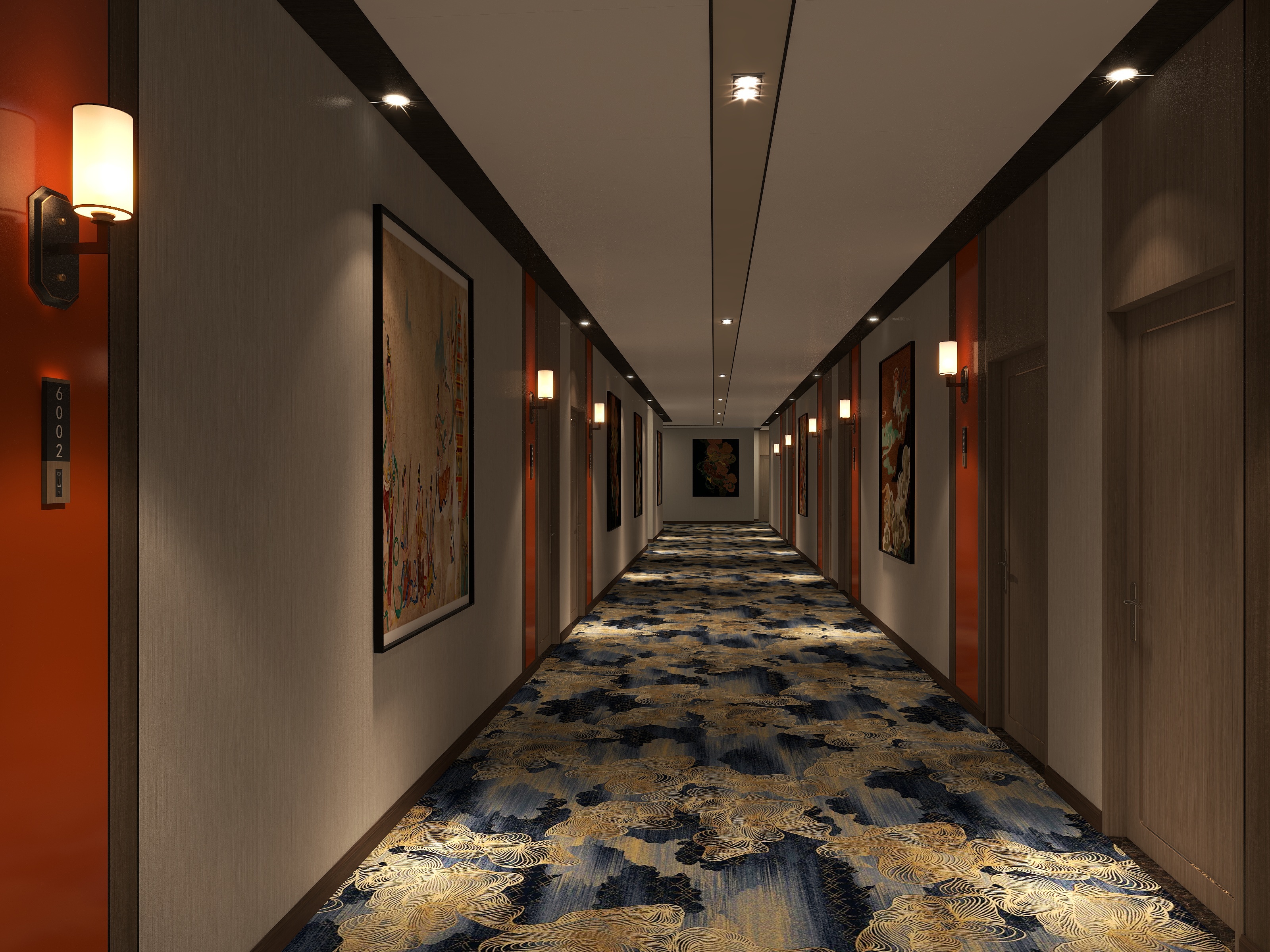 宏盛春刘城炜-酒店过道-装修设计方案