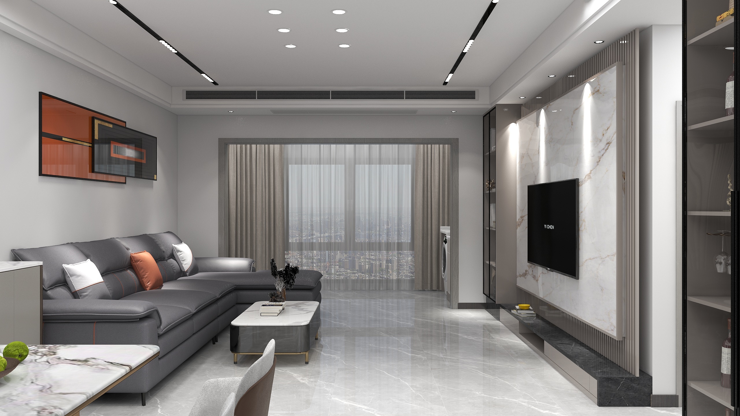 鸿杨装饰-稻溪丽景3-2606现代简约-装修设计方案