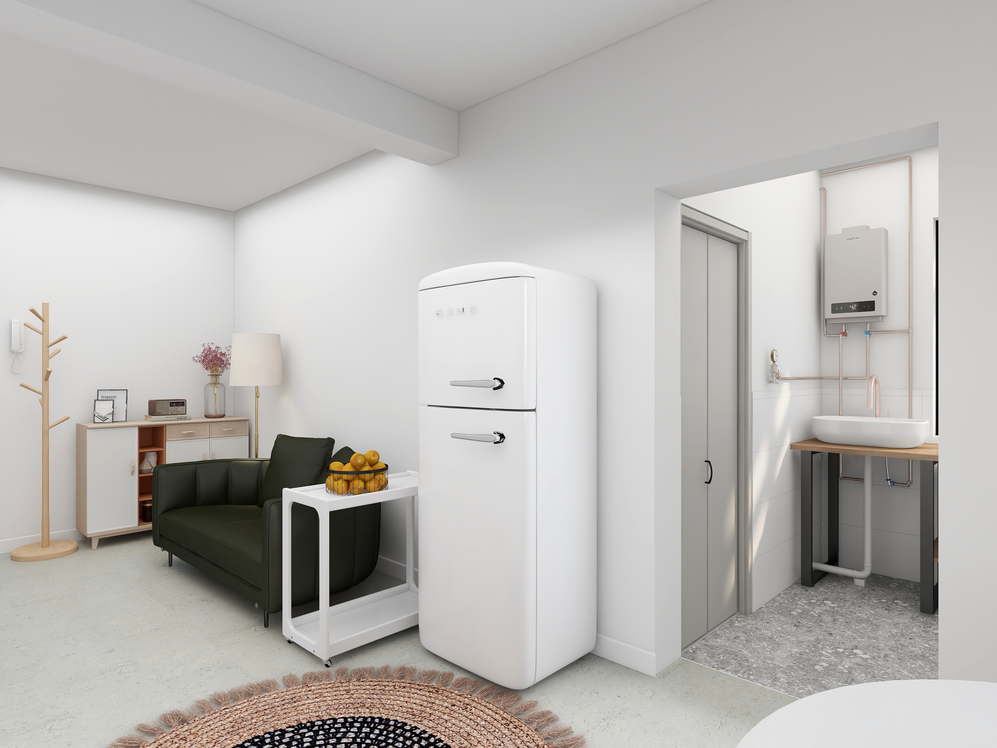 marcoJ-塞坝口社区现代简约45㎡1室-装修设计方案