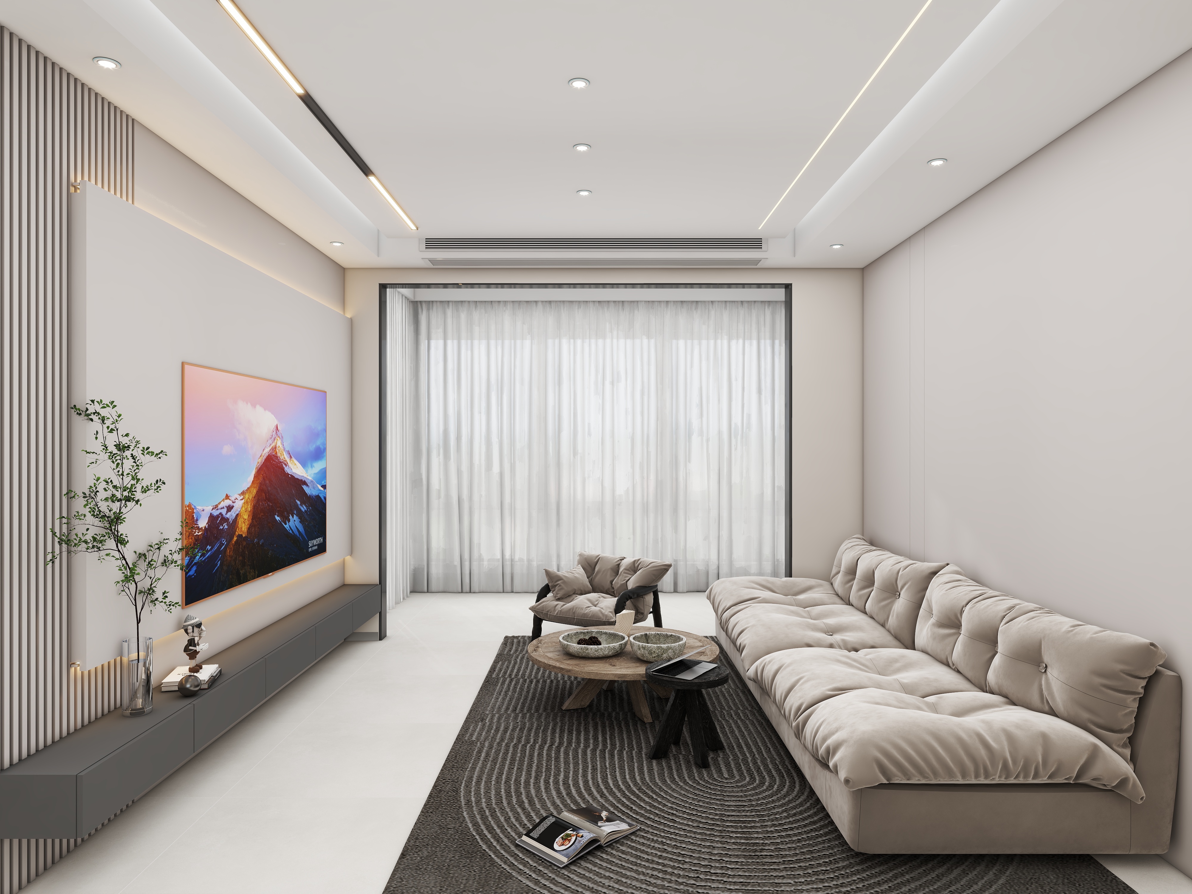 壹诺设计工作室-109㎡3室-现代简约装修效果图