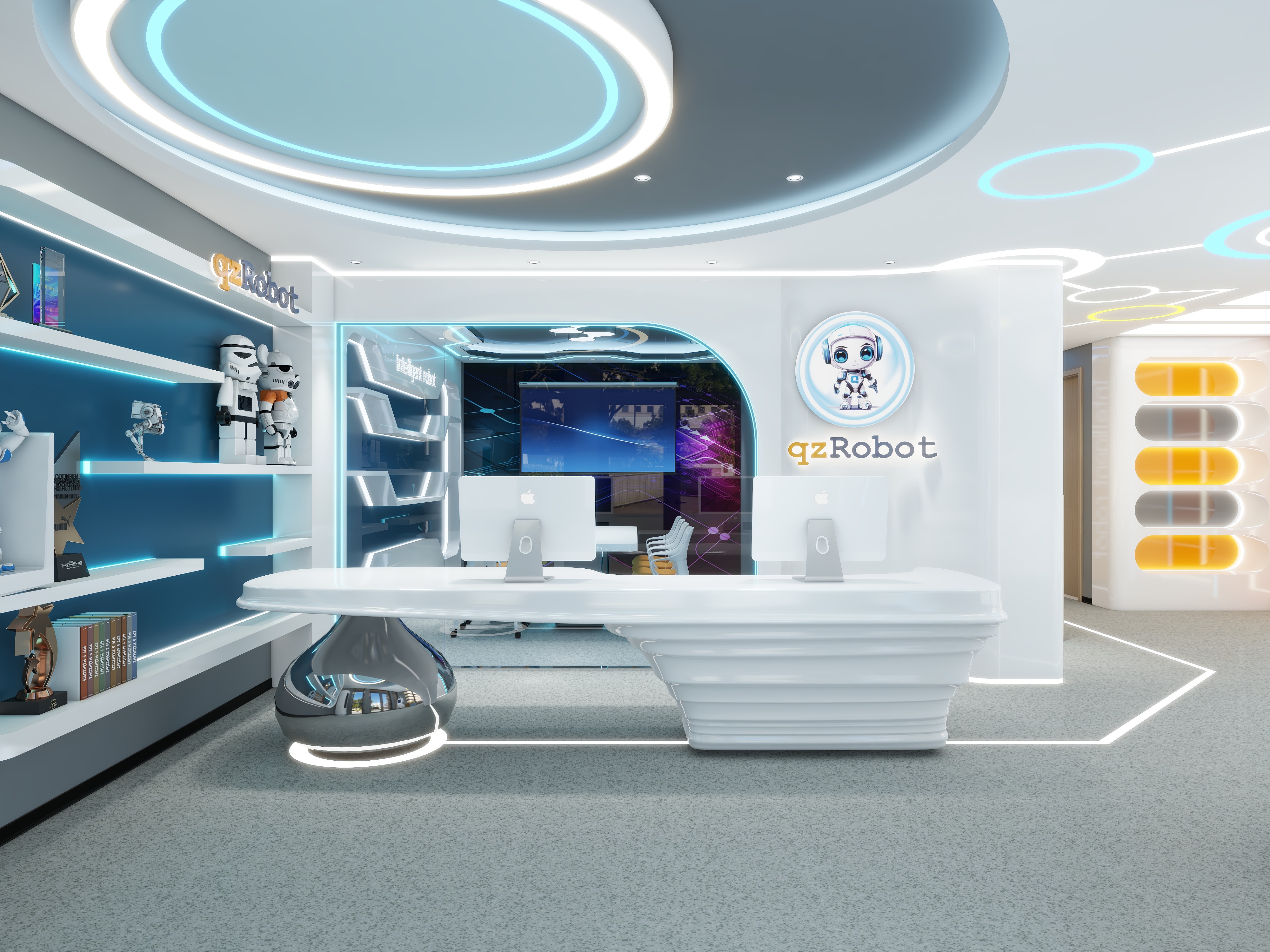 湛智华-工装机器人培训机构190平装修效果图