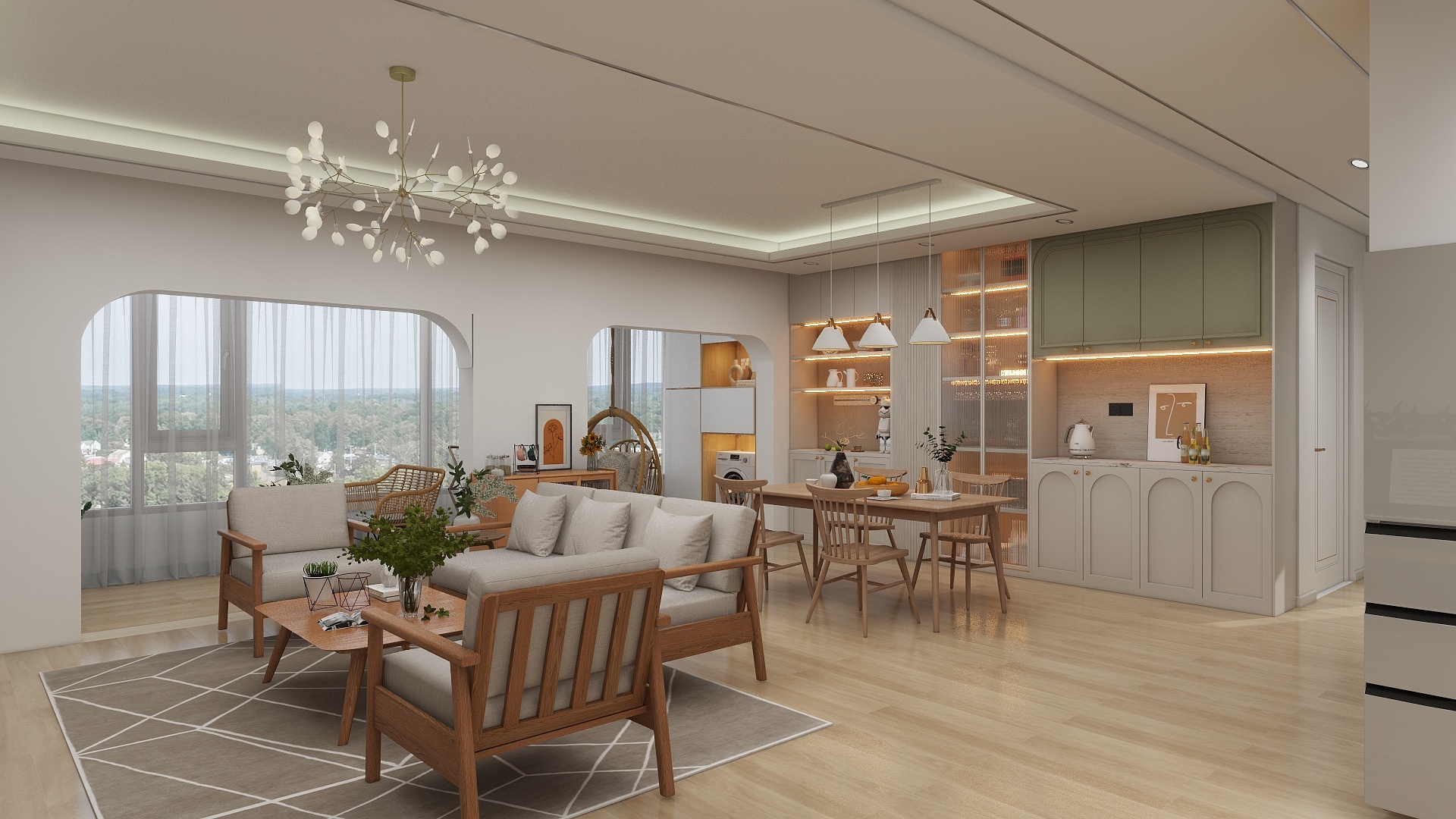 设计师-张悦-荣盛首府135㎡3室客餐厅-装修设计方案