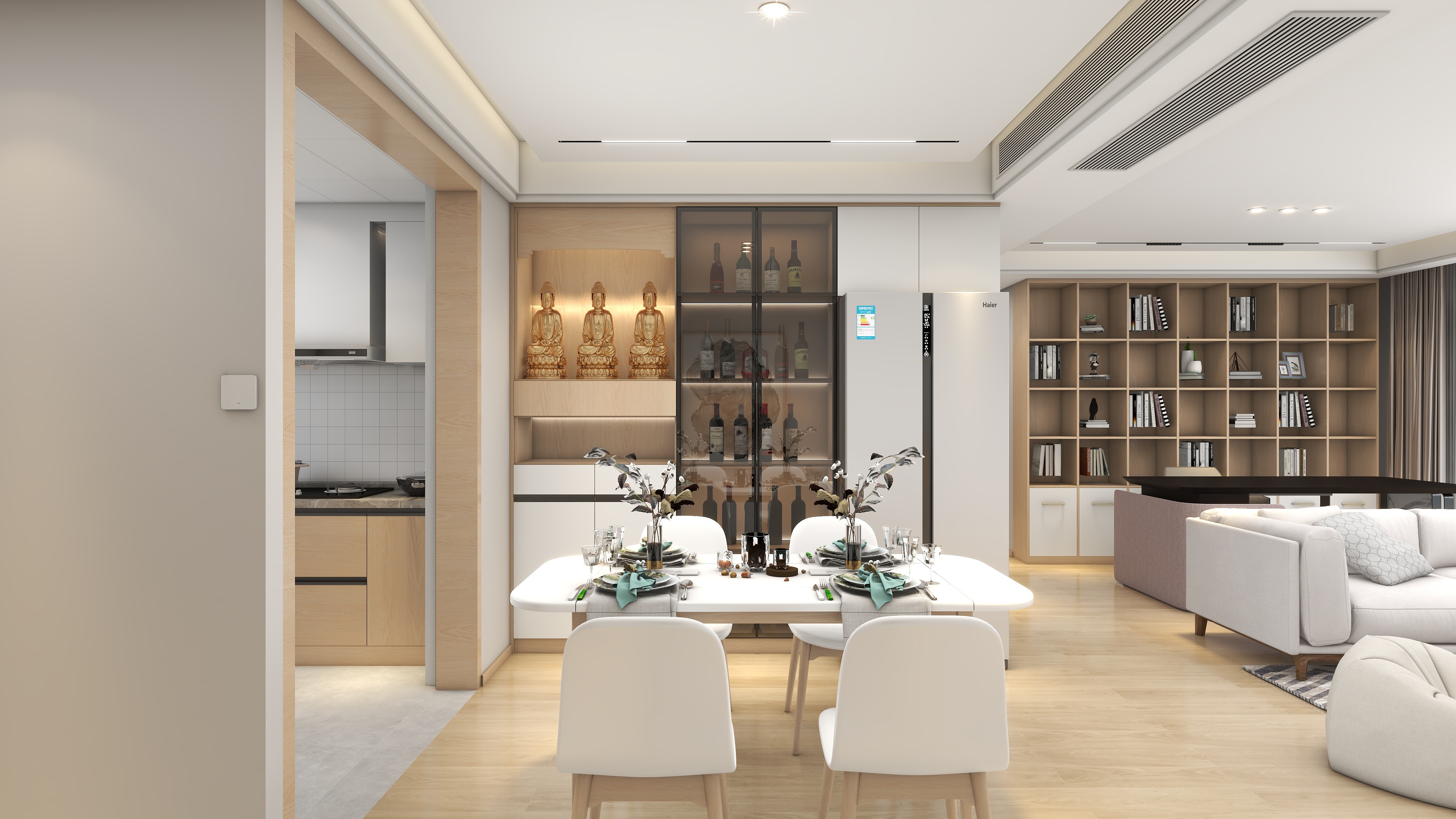 星空设计500一套-五居现代原木风145㎡装修效果图