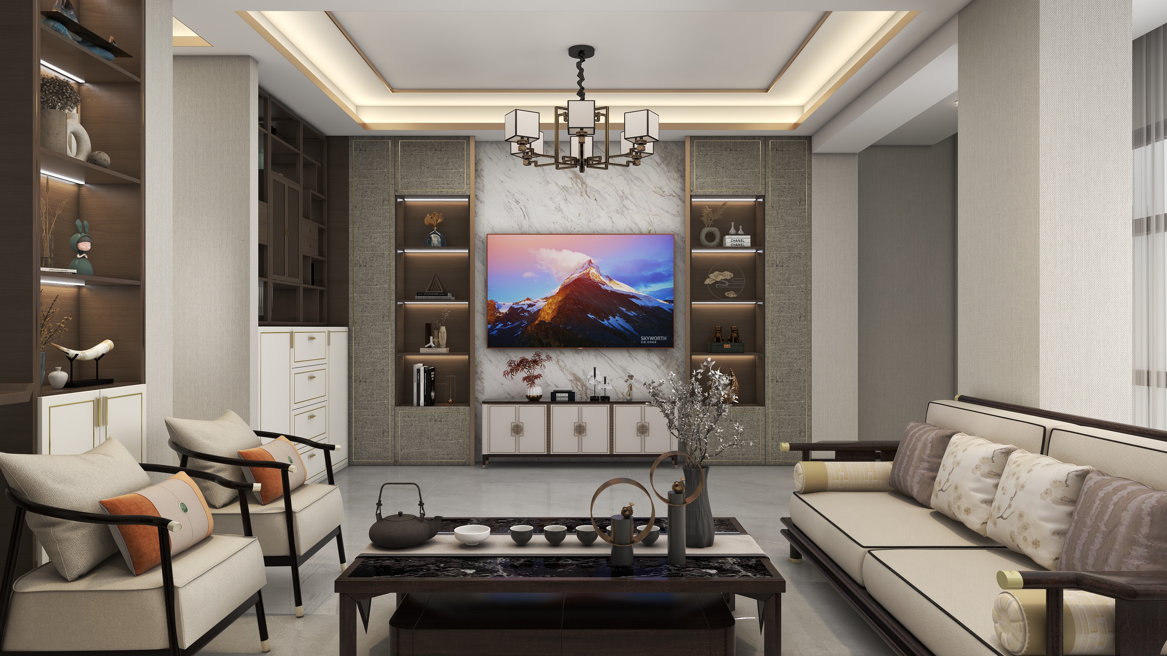 星空设计工作室Design-三居新中式116㎡装修效果图