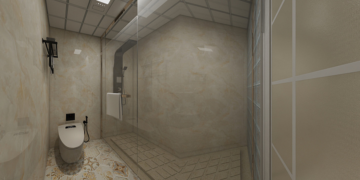 薇薇设计室-半开放洗手间-装修设计方案