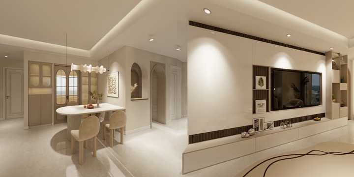 是天晴呀-六月奶油风效果图-装修设计方案