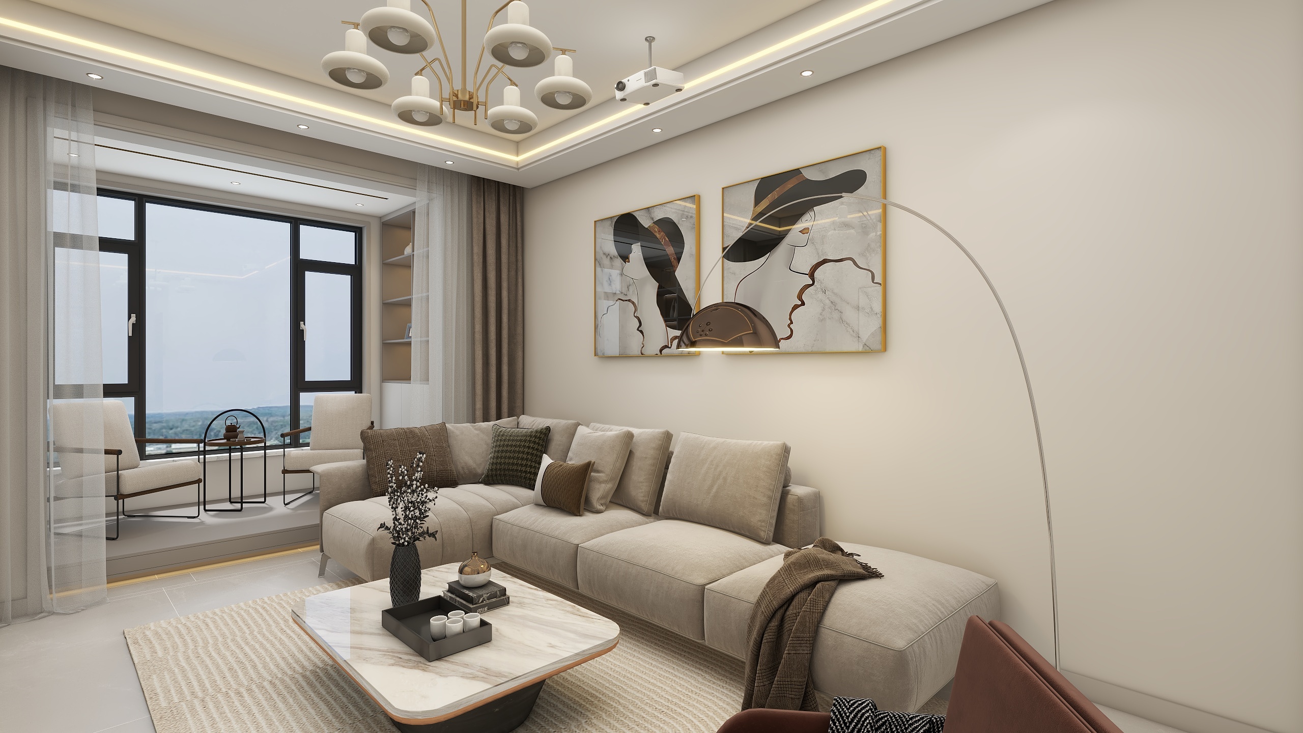 环宇0315-富力城84㎡2室装修效果图