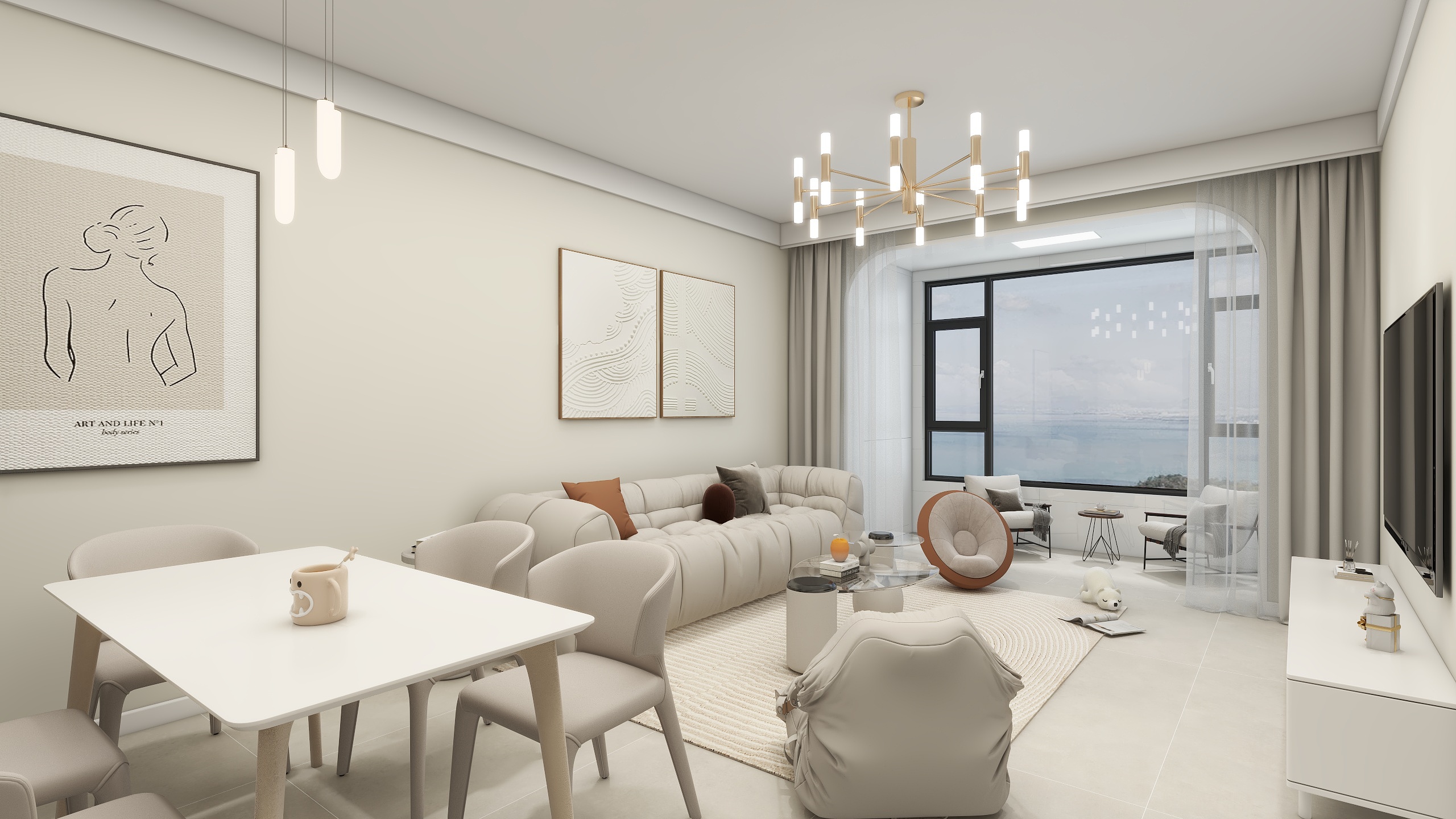 环宇0315-枫林逸景香荔园81㎡2室装修效果图