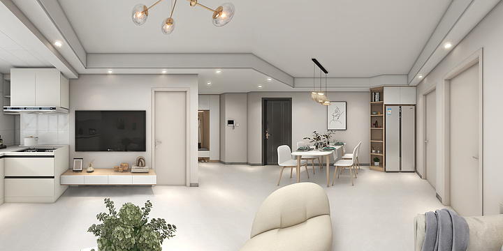 如一家居-现代简约两居室67㎡-装修设计方案