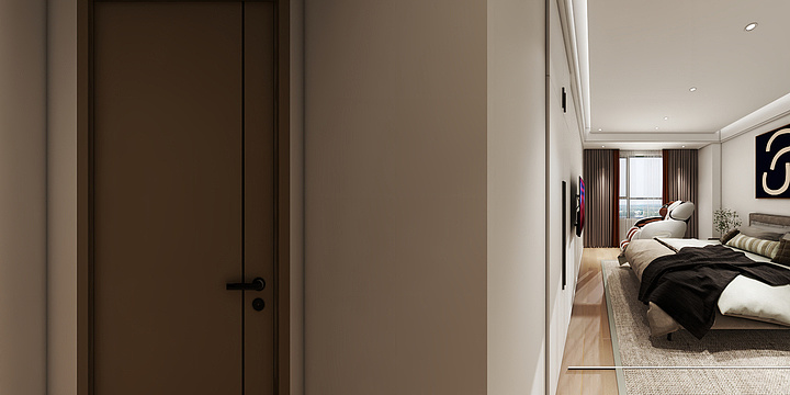 辉鲸设计-水岸蓝庭20-1701全景表现图-装修设计方案