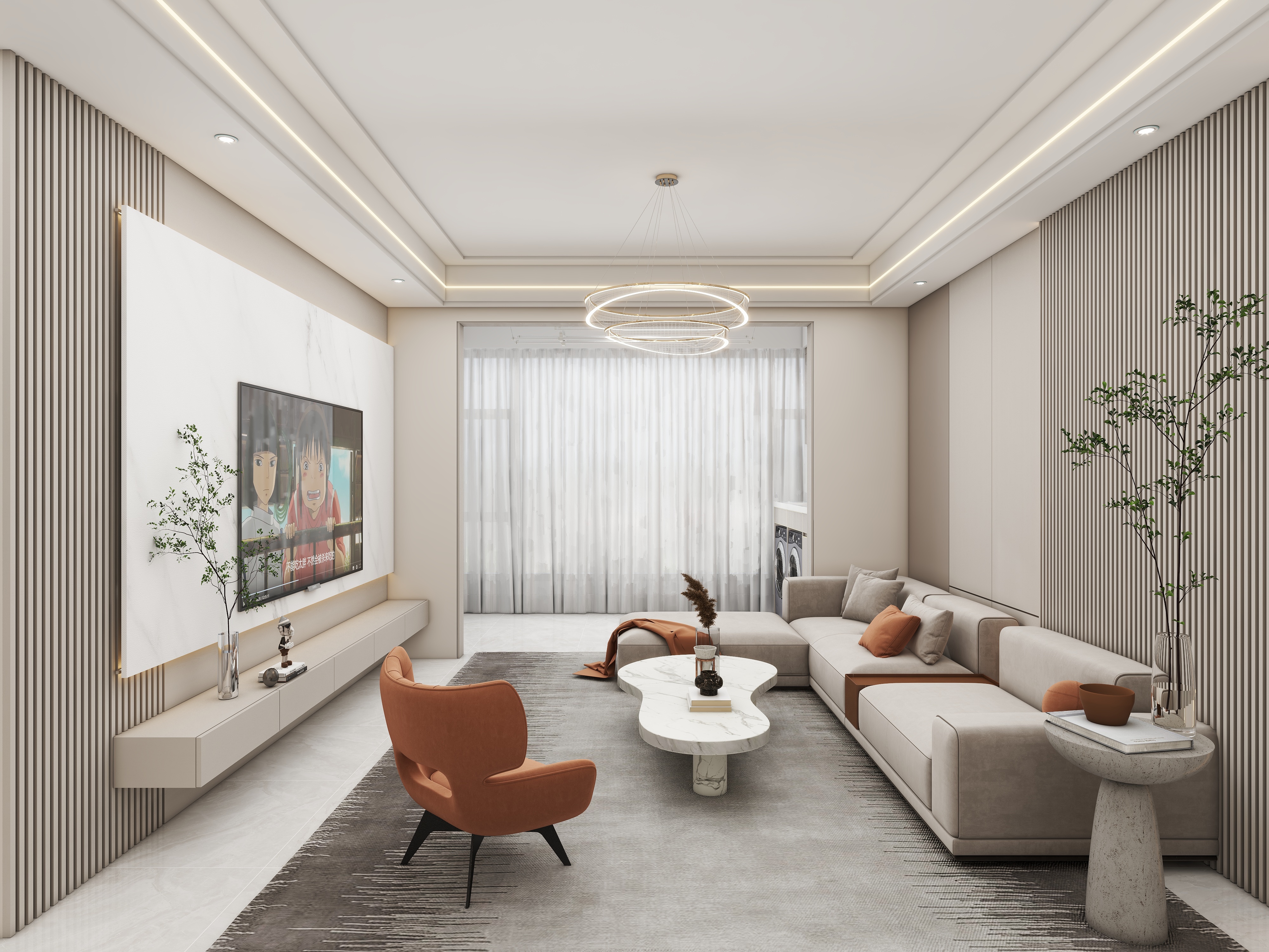 壹诺设计工作室-101㎡3室-现代简约装修效果图