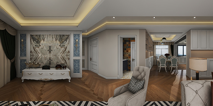 设计丨小褚-美式125平.3室-装修设计方案