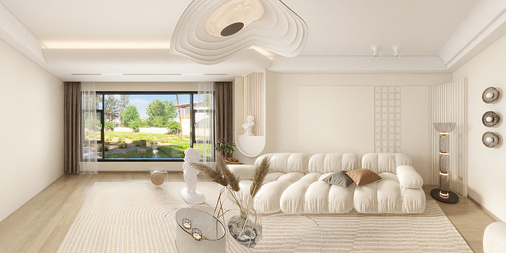 武汉样样红-奶油客厅翘脚-装修设计方案