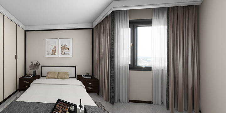 设计师郑hgCq-花园街简中式-装修设计方案