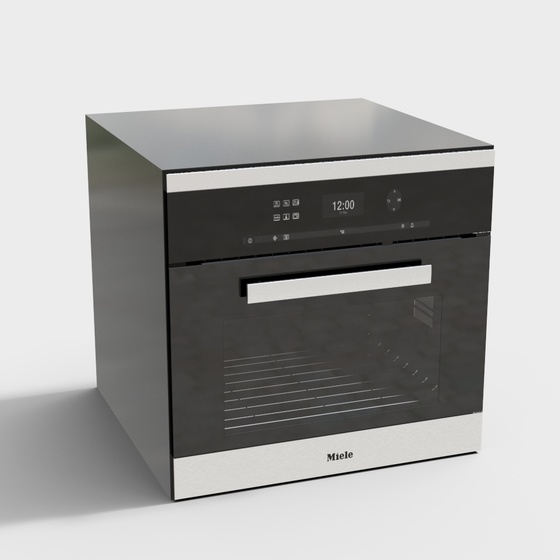 Modern Built-In Oven 3D Model in Black