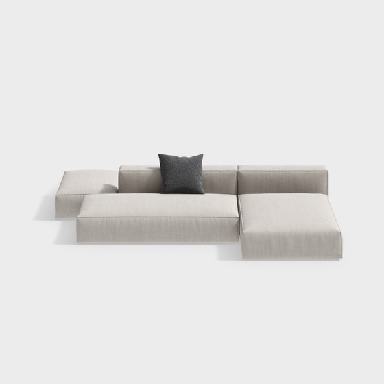 Modern fabric multi-person double-sided sofa