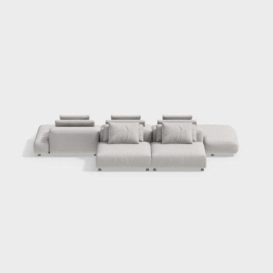 Modern multi-person double sided sofa