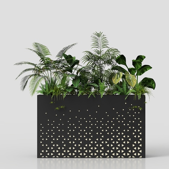 Modern green plant mobile flower box