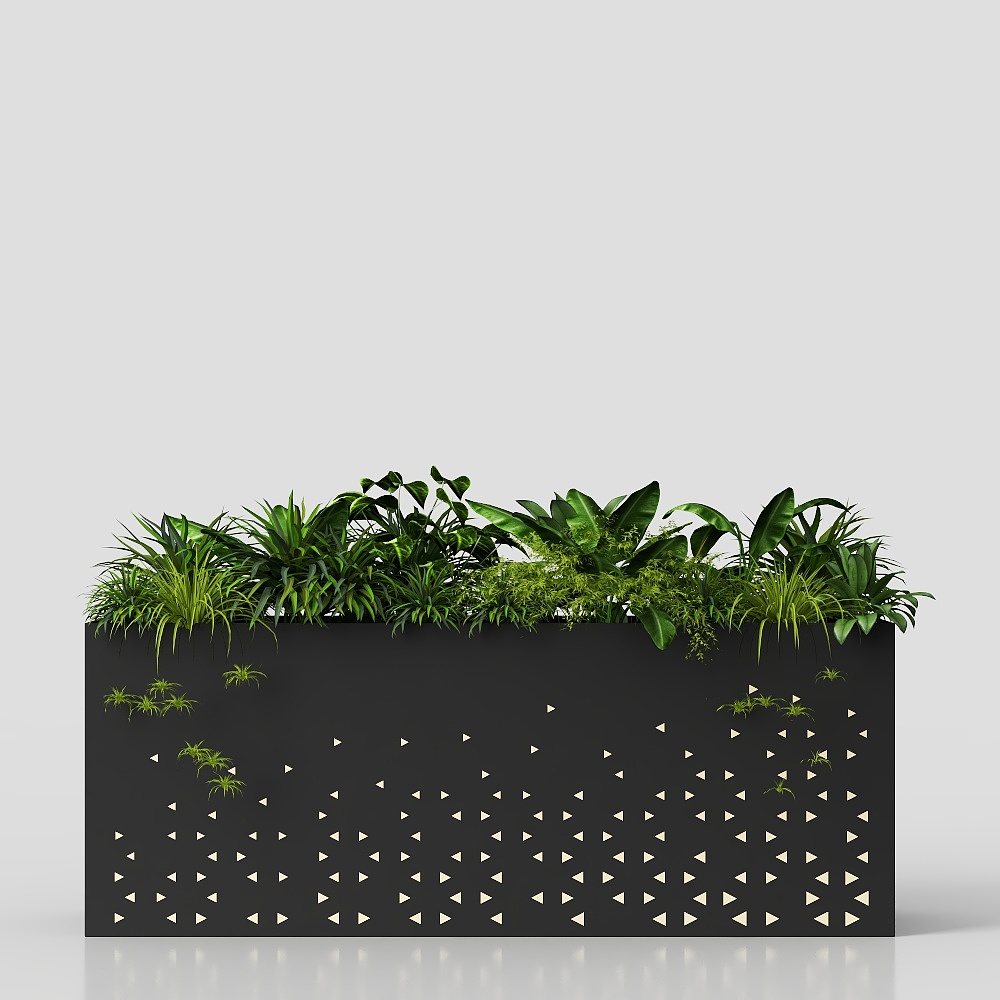 现代绿植移动花箱