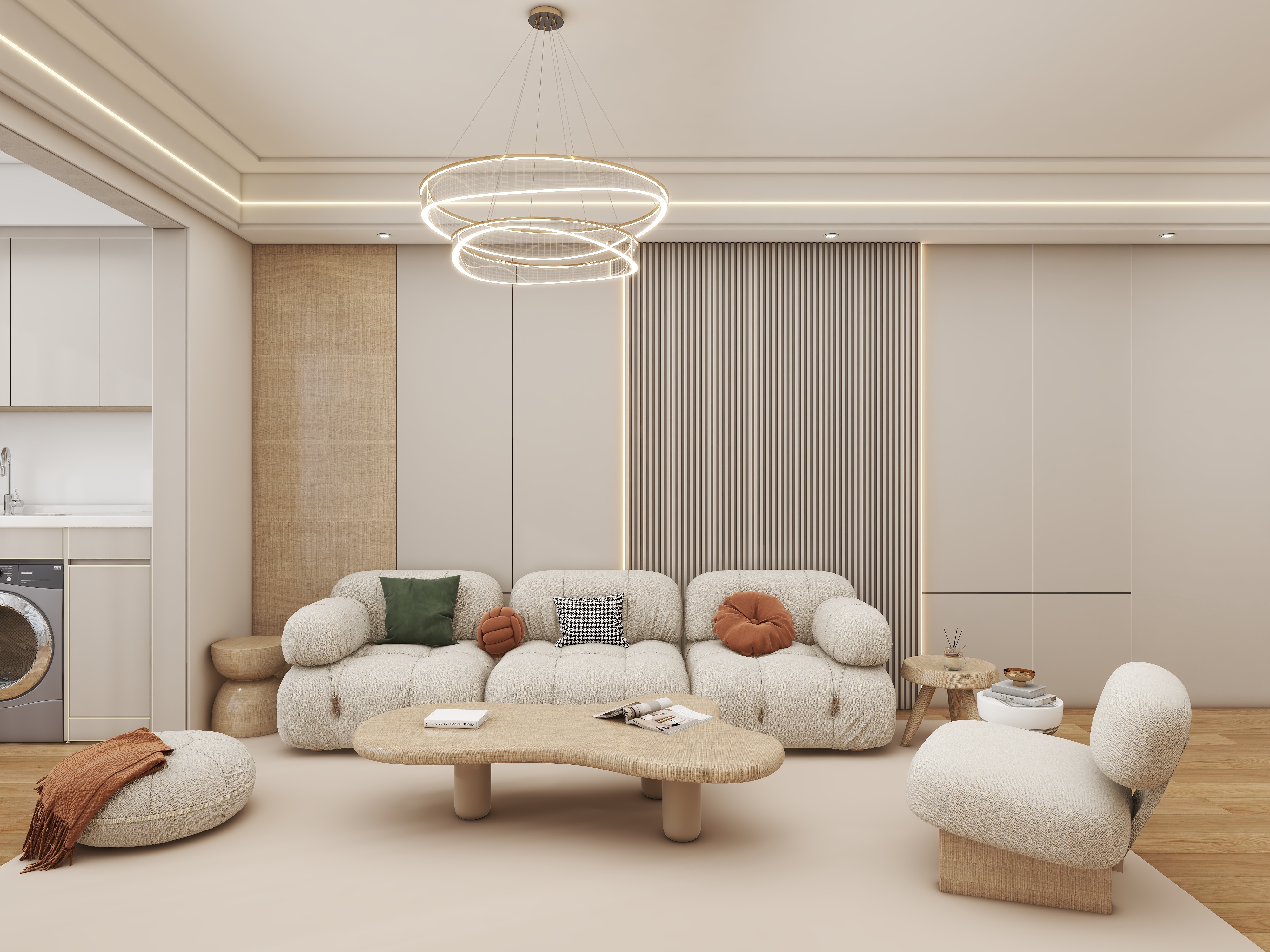 壹诺设计工作室-101㎡3室-原木风装修效果图