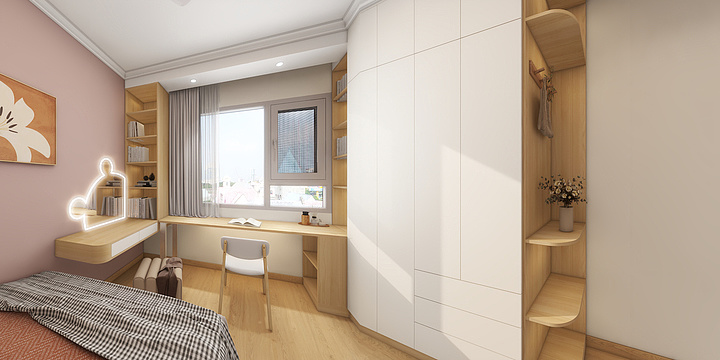 建筑装饰设计--圣塔国际新城15-1-2802郭总雅居-三联动不吊顶-装修设计方案