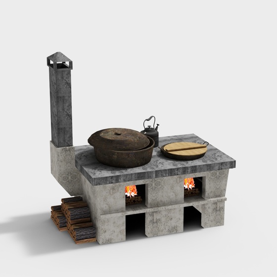 Rural earth stove