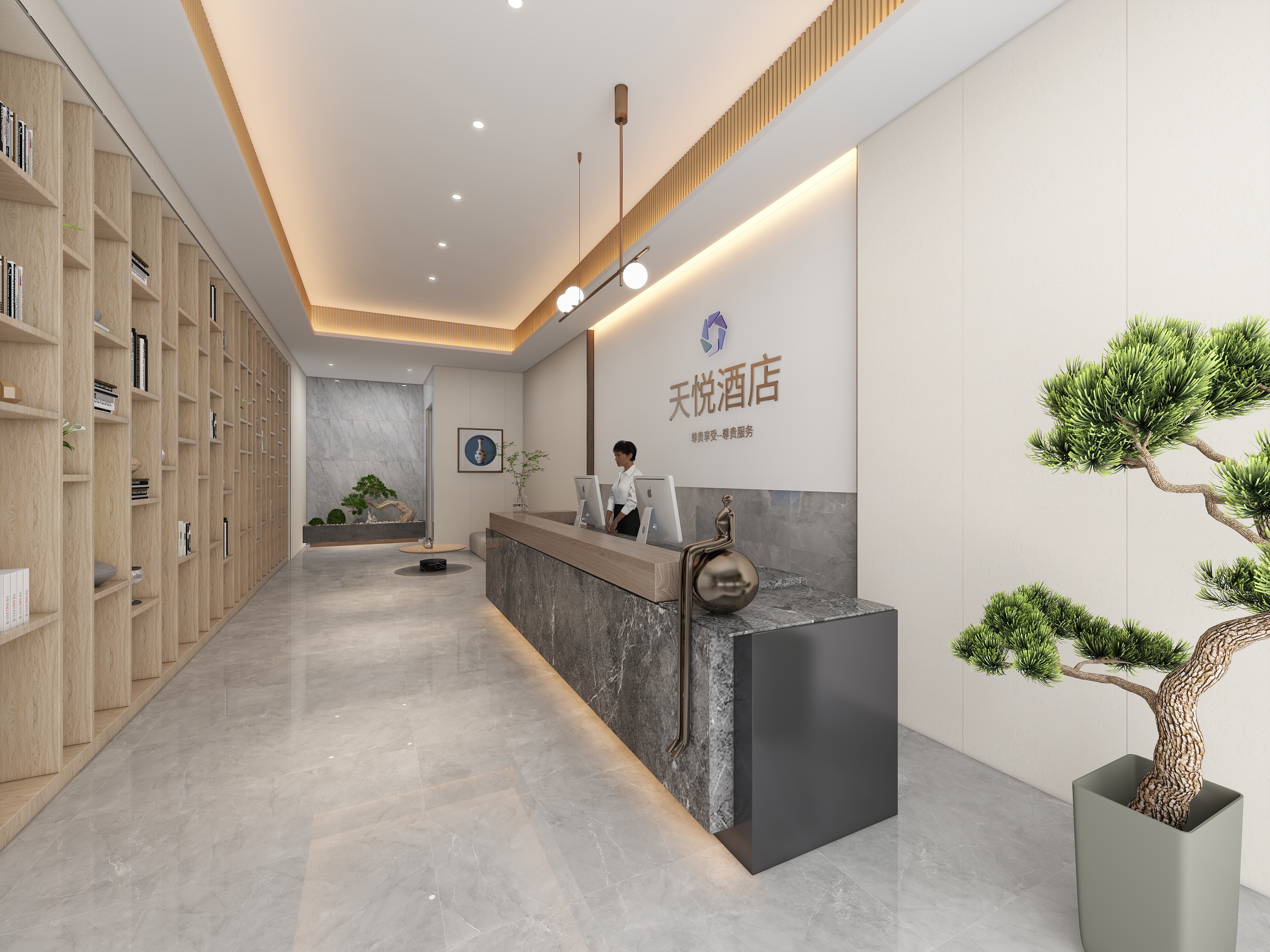 屿里空间设计-酒店大堂-装修设计方案