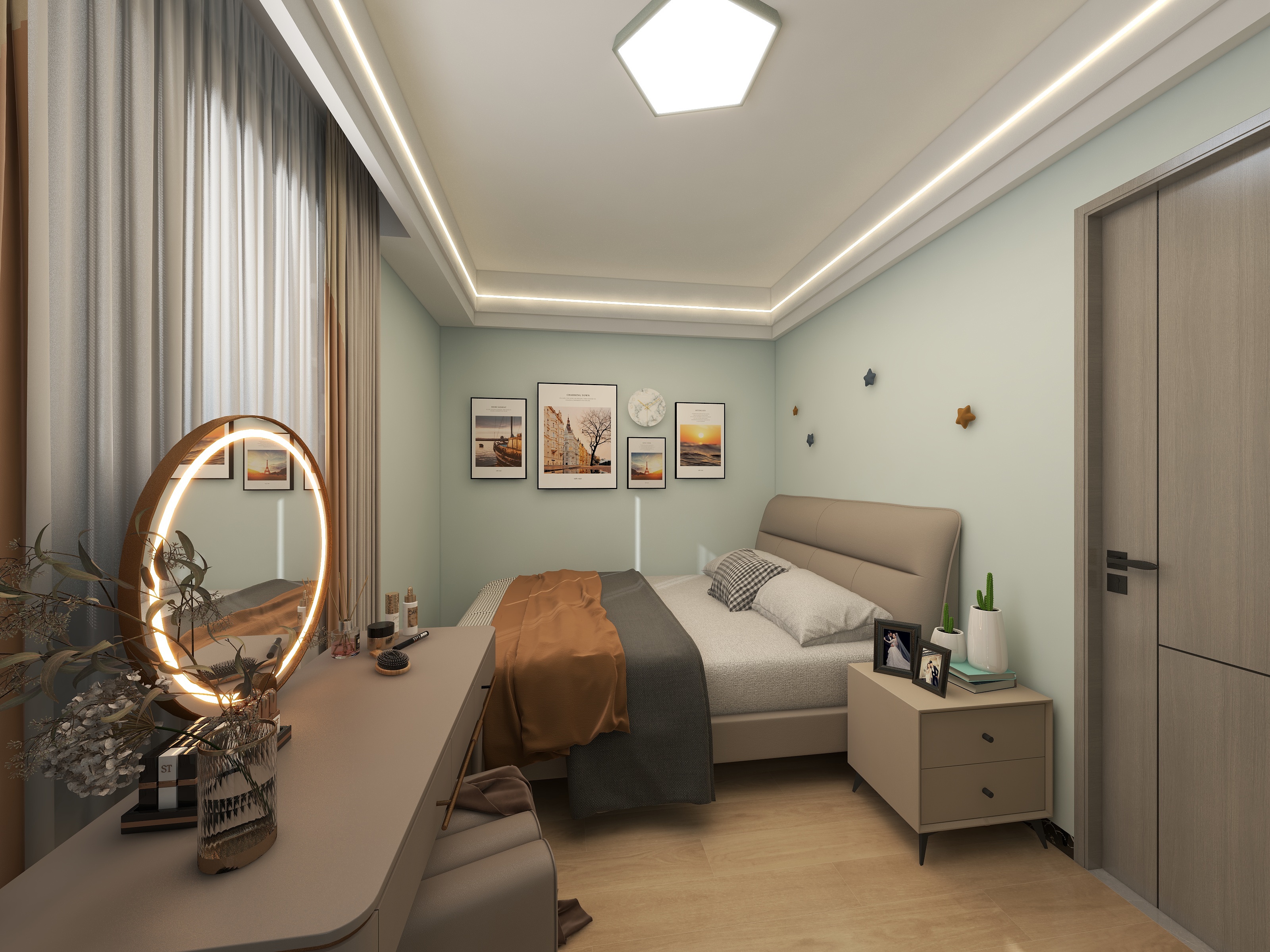 广厦设计装饰有限公司-现代简约54㎡1室装修效果图