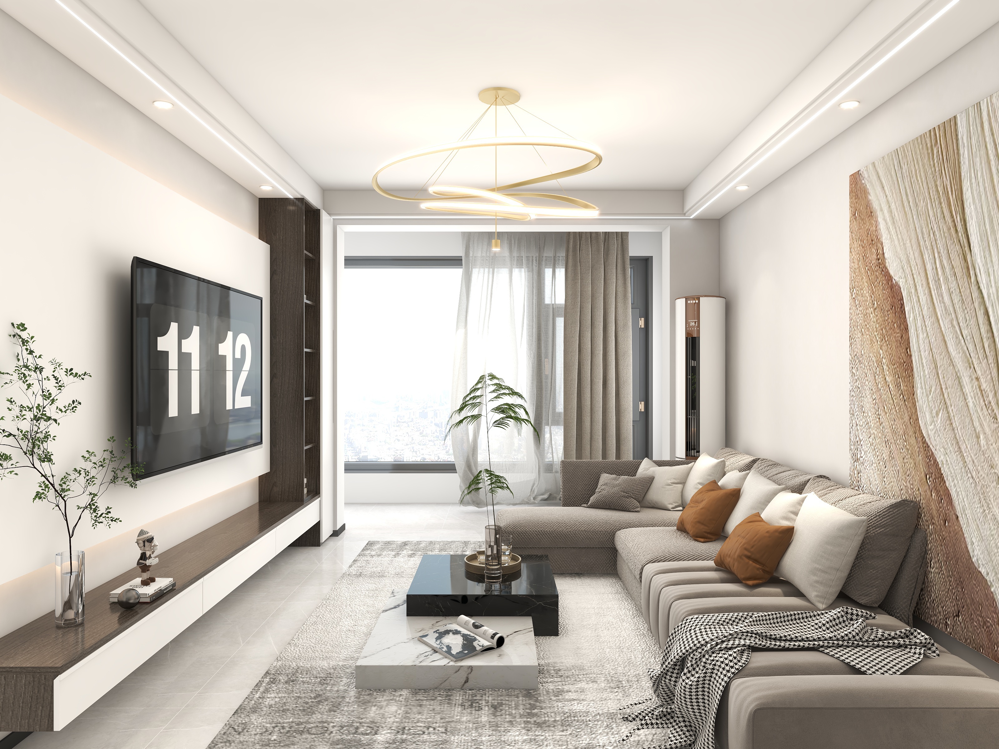 AWMFD-现代简约110平三室两厅一厨两卫-装修设计方案