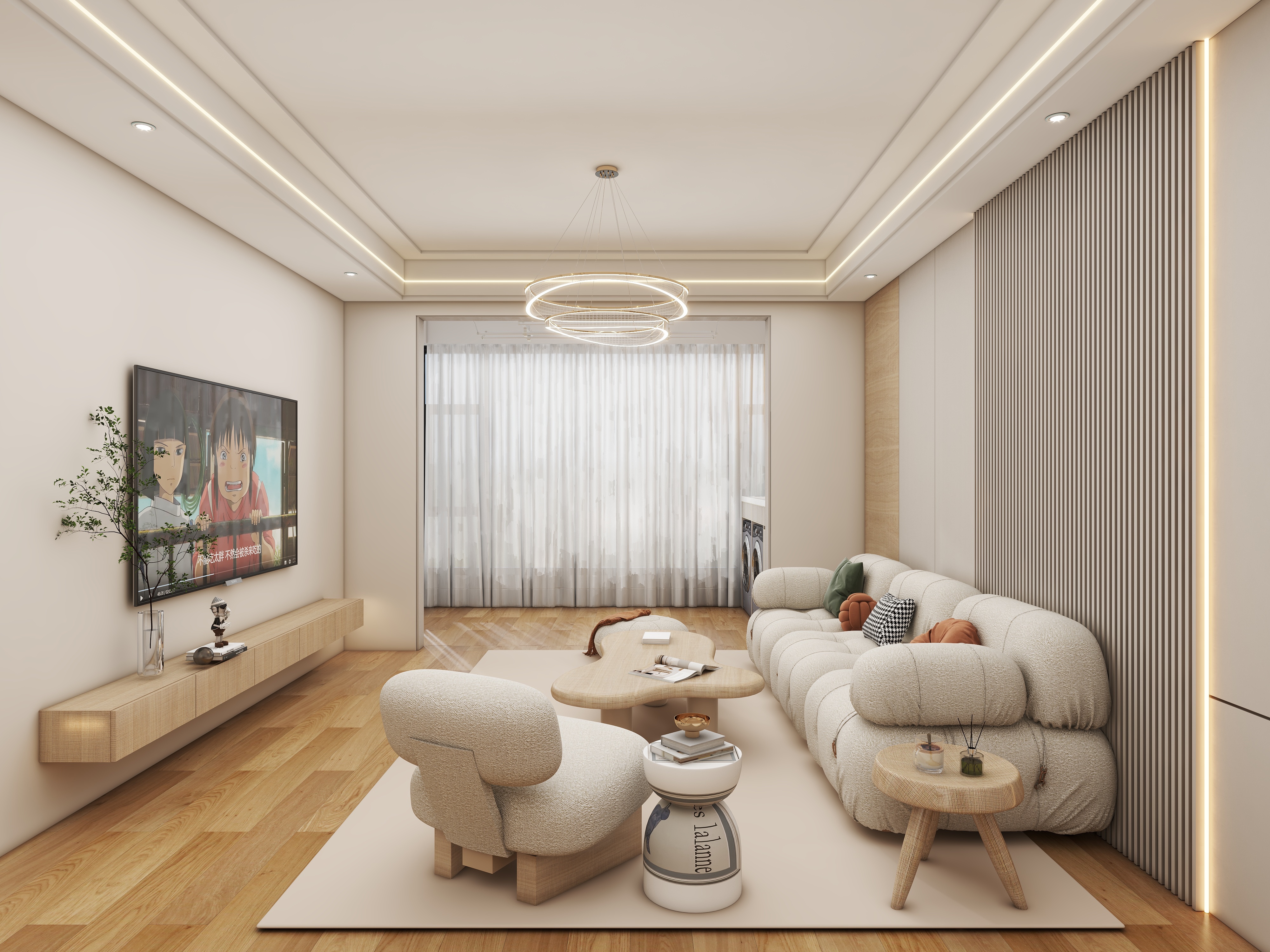 壹诺设计工作室-100㎡3室-原木风装修效果图