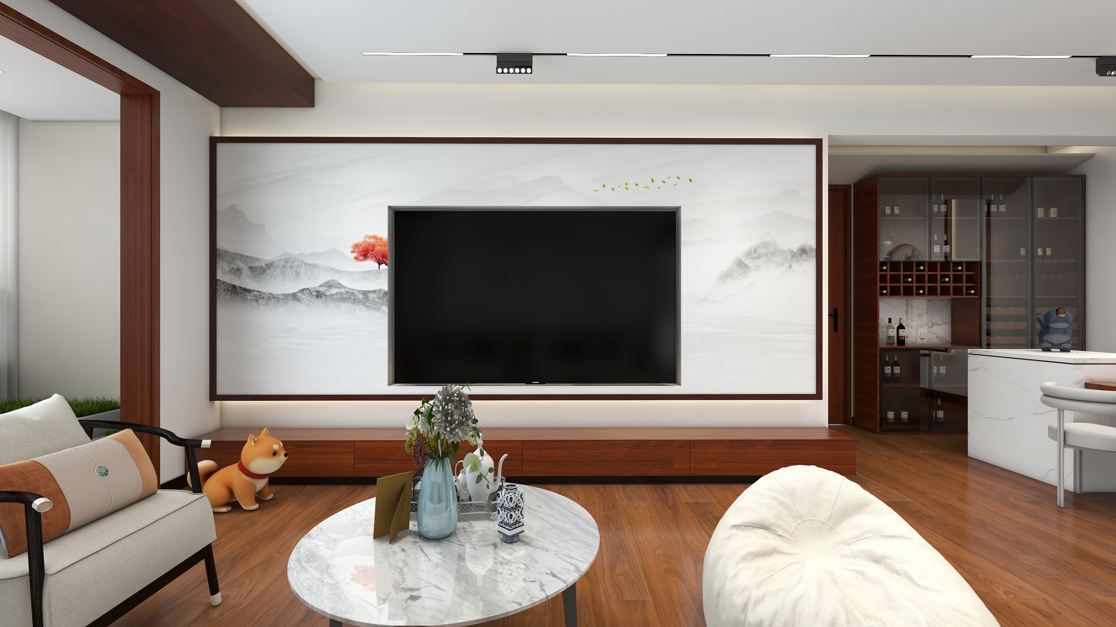 500一套_韩昊霖-天明城-新中式（红木）装修效果图