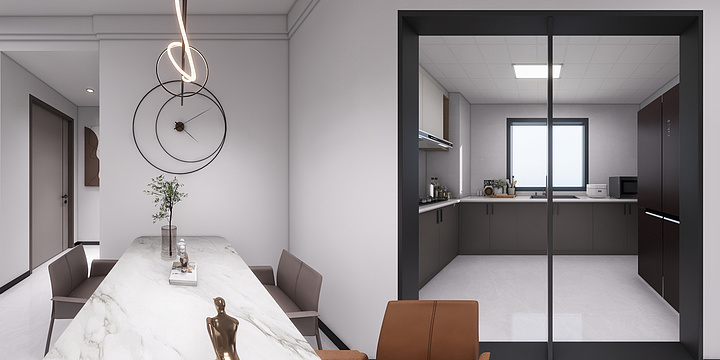 室内设计狐-简约滨河社区120-装修设计方案