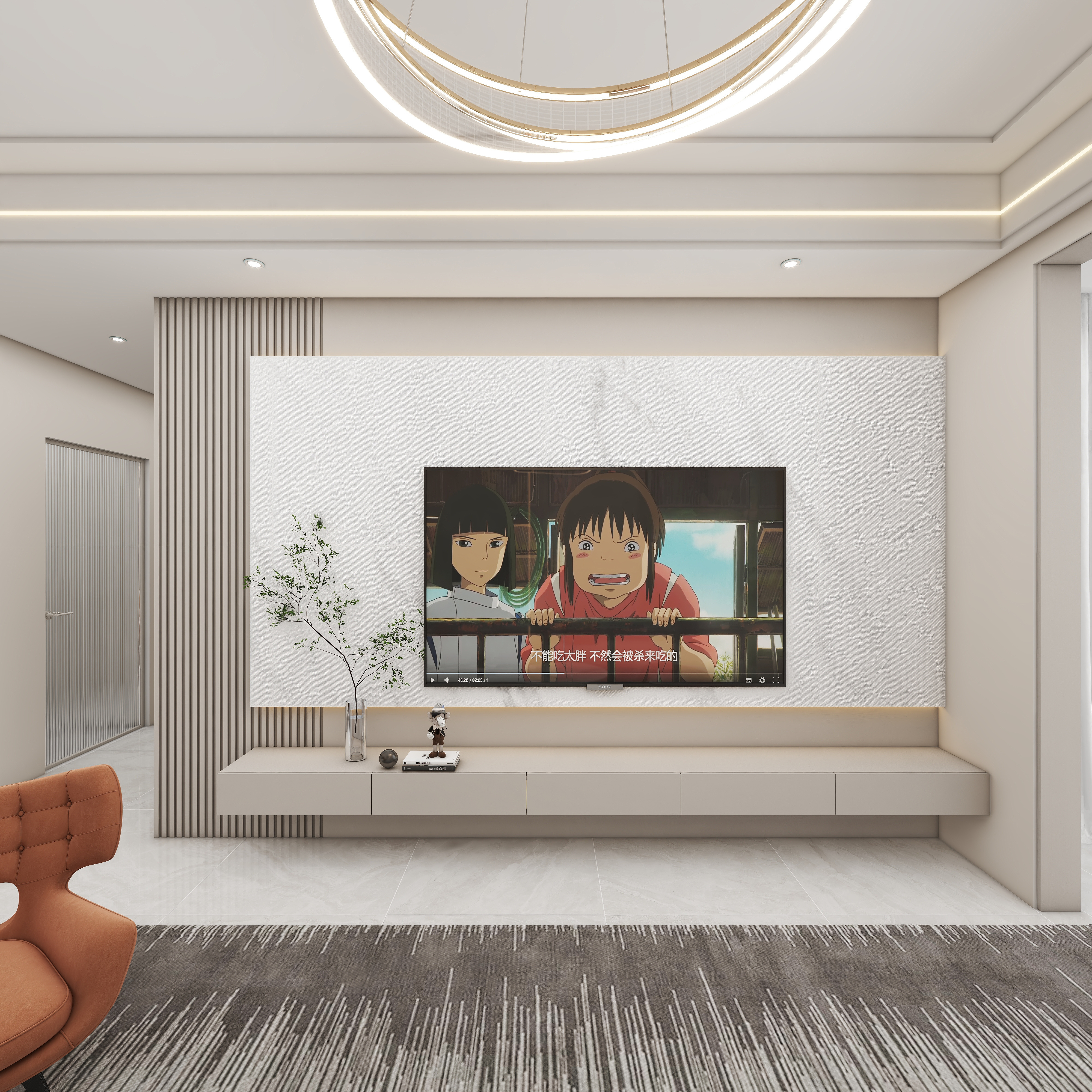 壹诺设计工作室-107㎡3室-现代简约 一层客餐厅装修效果图第5张