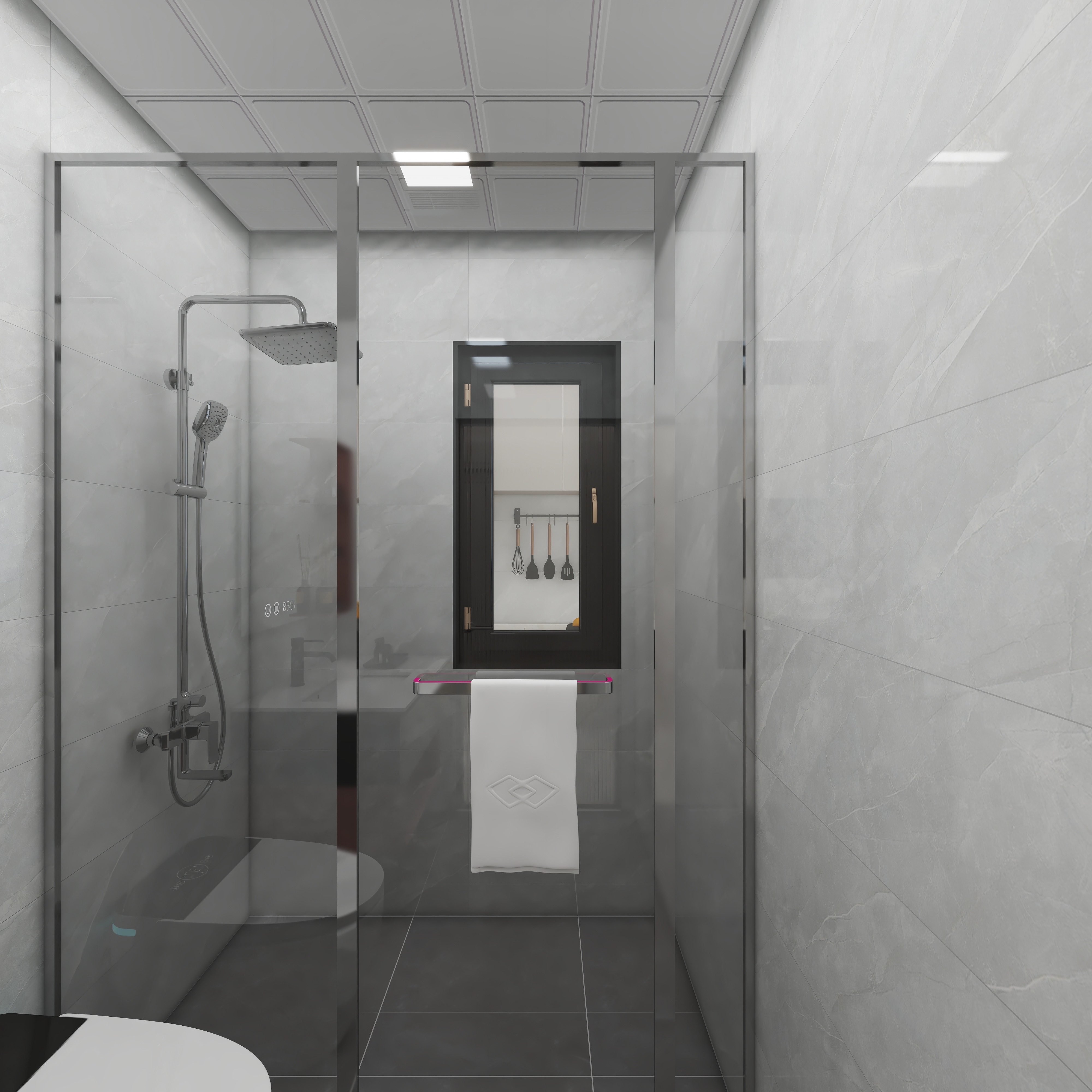 壹诺设计工作室-107㎡3室-现代简约 一层卫生间装修效果图第3张