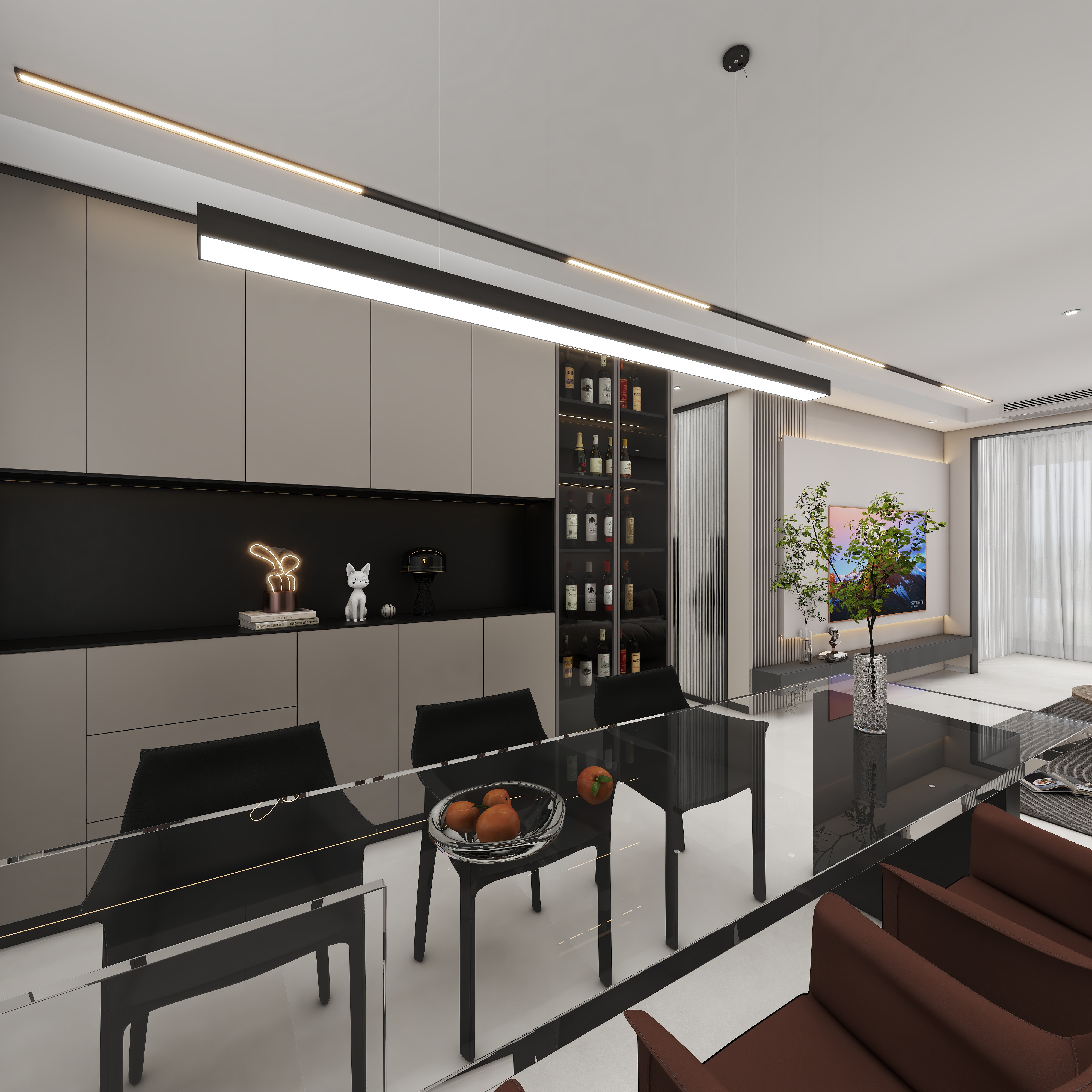 壹诺设计工作室-117㎡3室-现代简约装修效果图