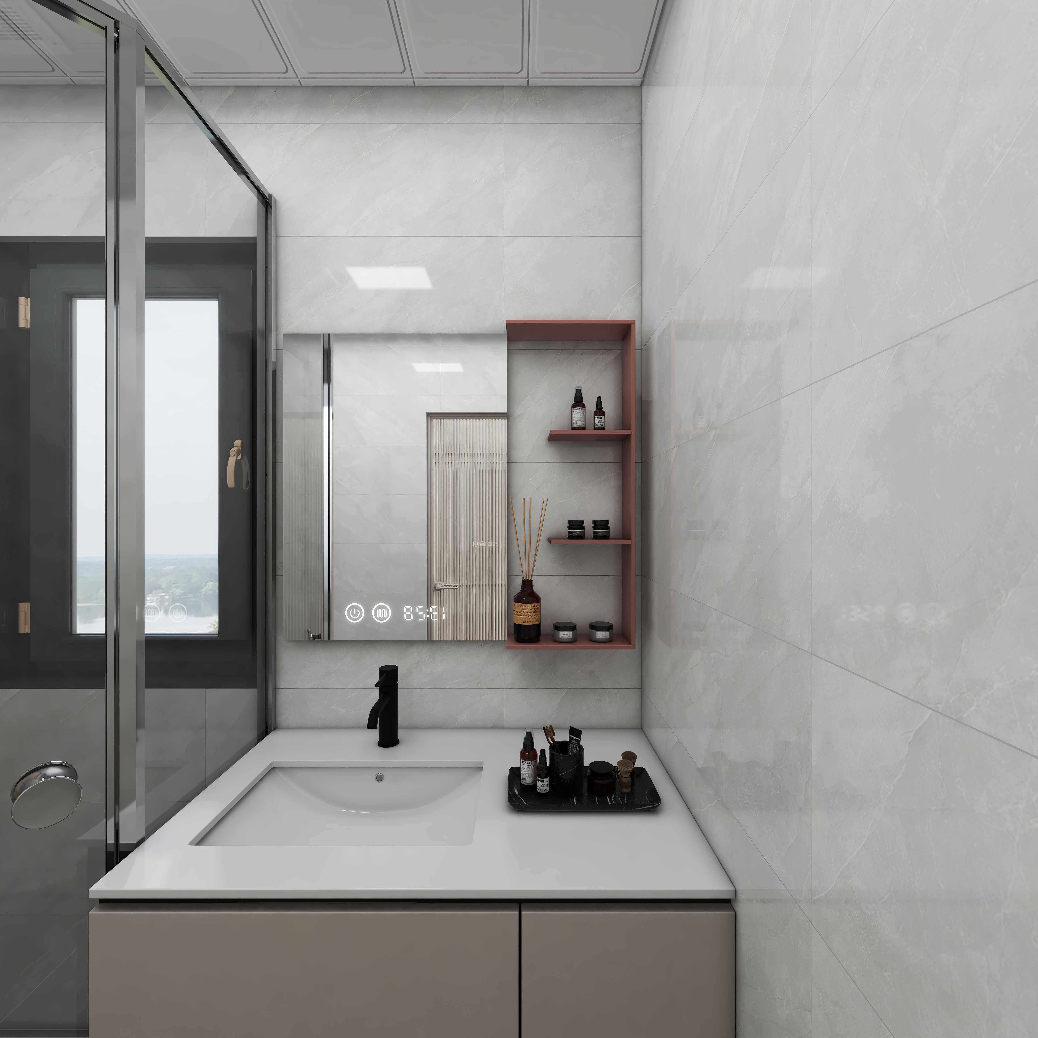 壹诺设计工作室-107㎡3室-现代简约 一层卫生间装修效果图第3张