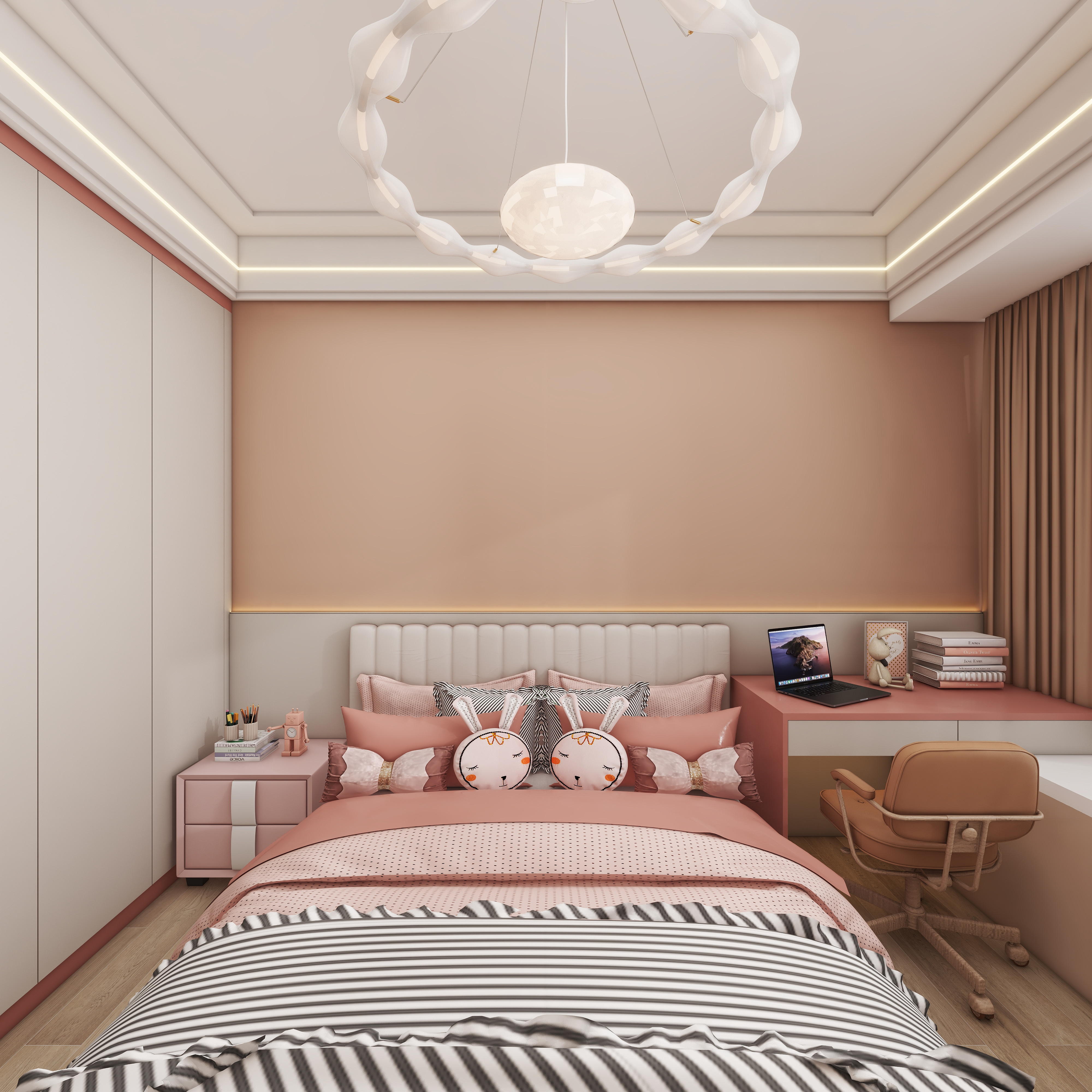 壹诺设计工作室-107㎡3室-现代简约 一层儿童房装修效果图第4张