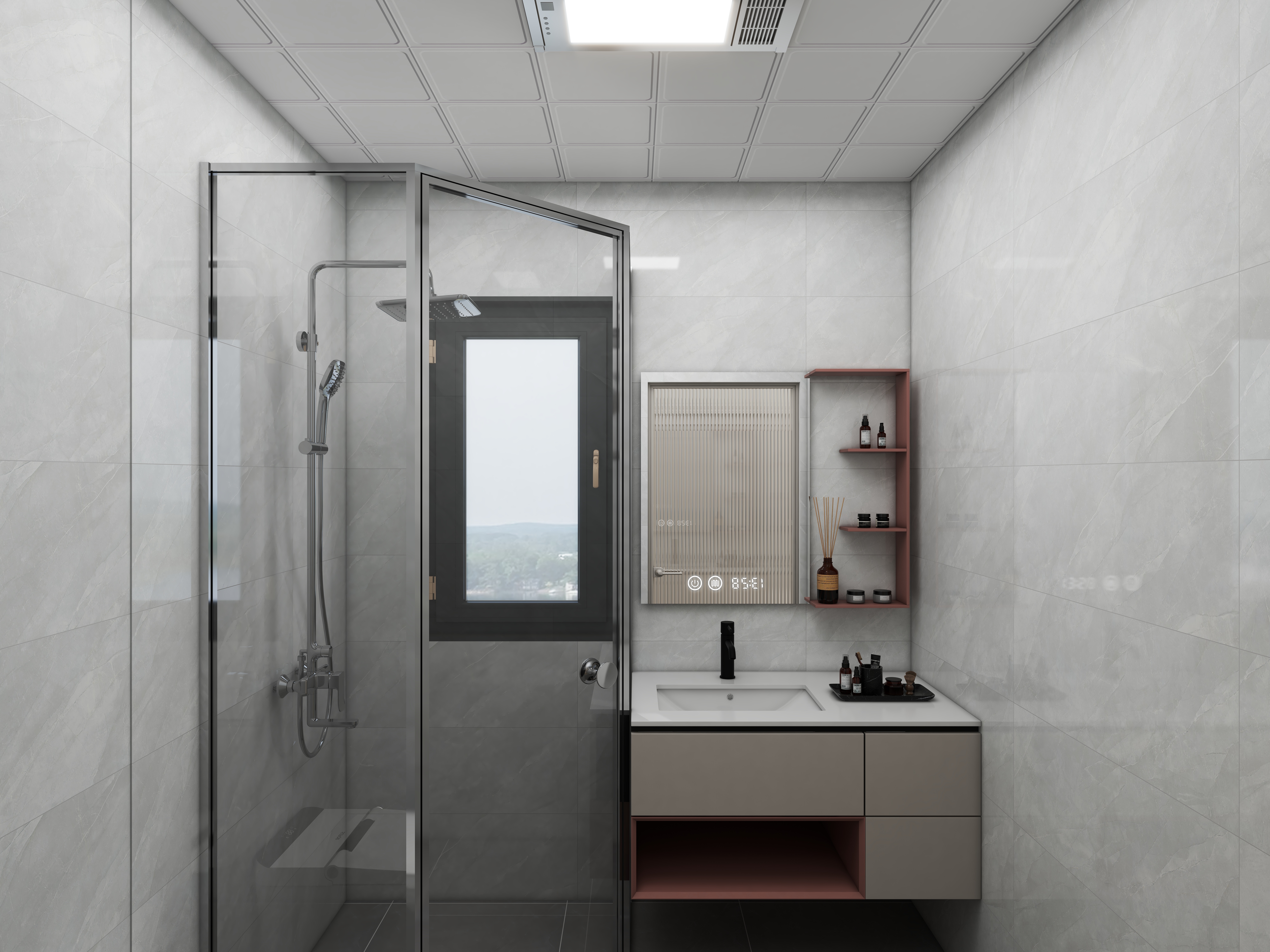 壹诺设计工作室-107㎡3室-现代简约 一层卫生间装修效果图第1张