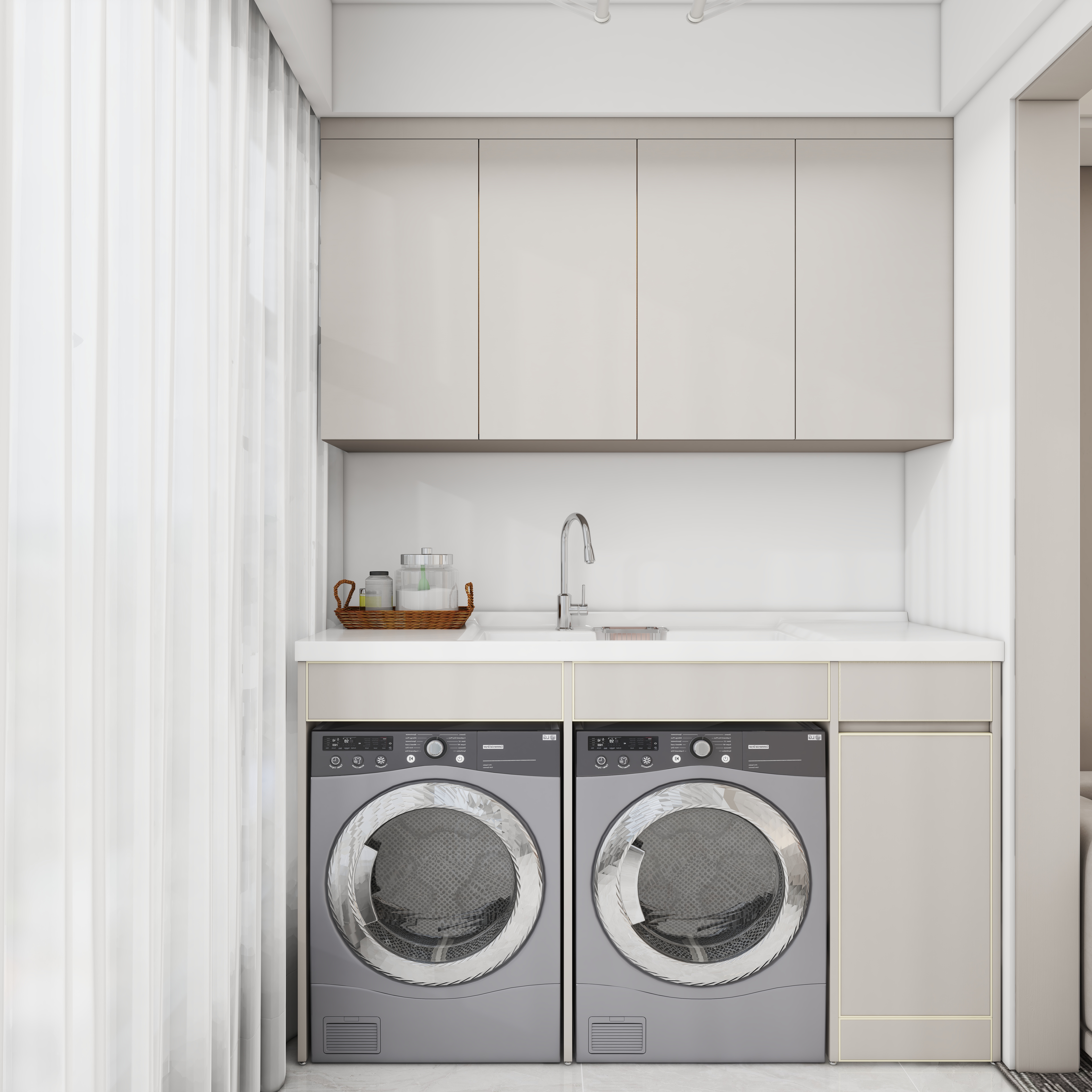 壹诺设计工作室-107㎡3室-现代简约 一层阳台装修效果图第1张