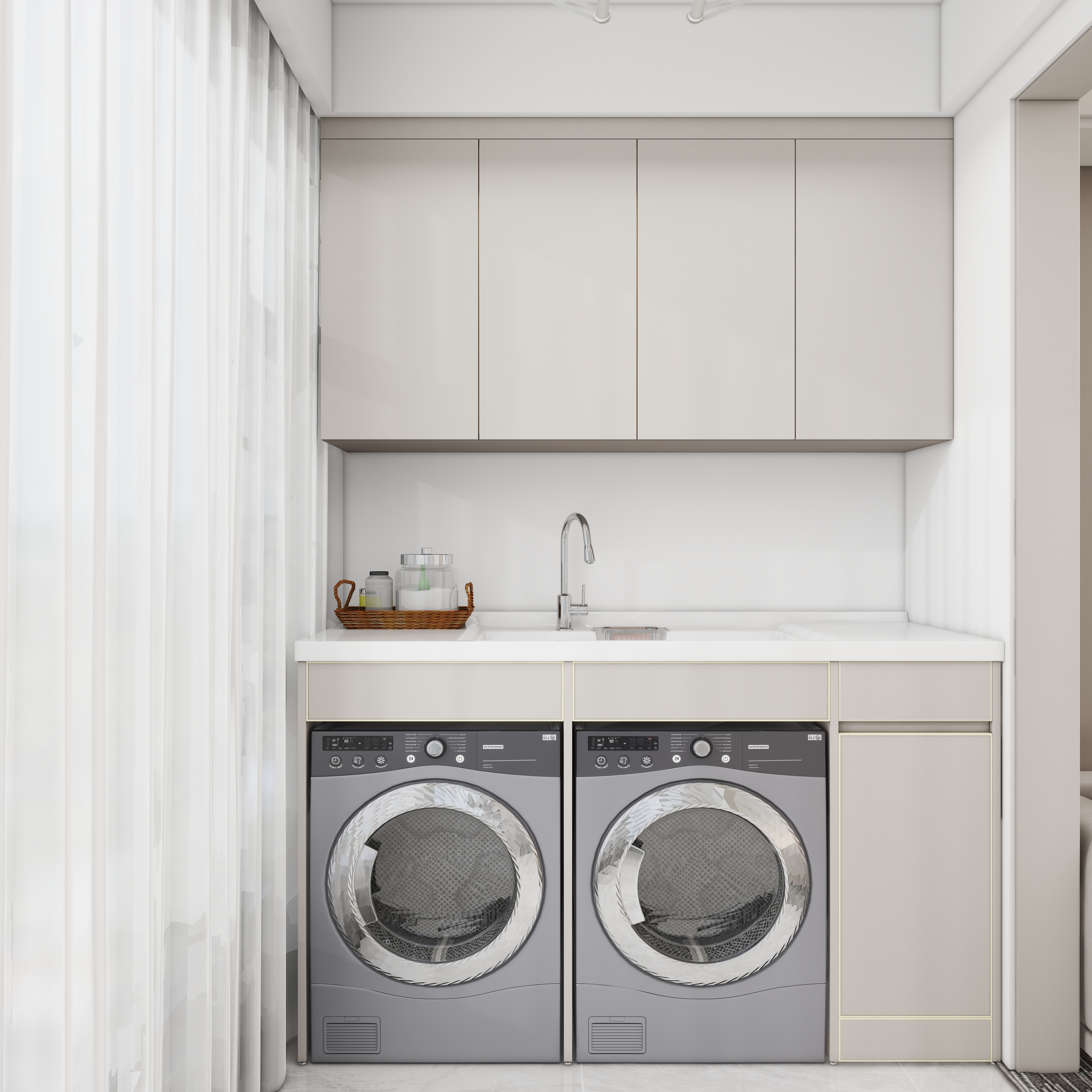 壹诺设计工作室-107㎡3室-现代简约 一层阳台装修效果图第2张