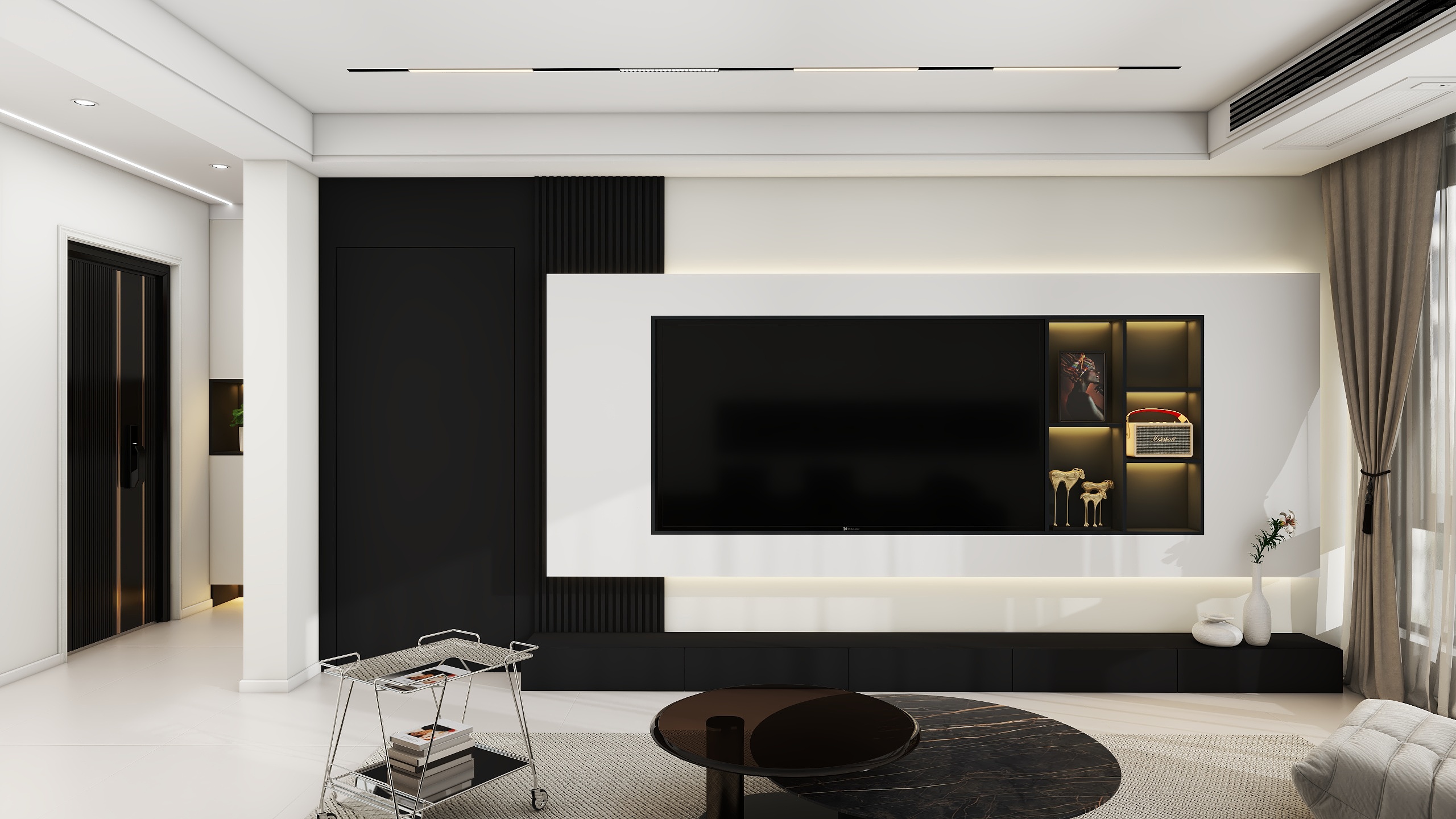 设计号专用11-大成府黑白极简-装修设计方案